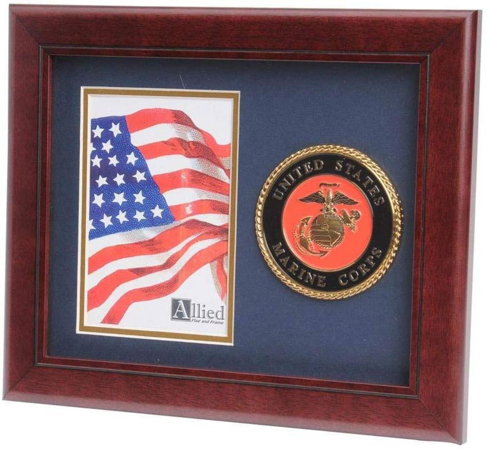 US Marine Corps Medallion Portrait Picture Frame - 4 x 6 Picture Opening
