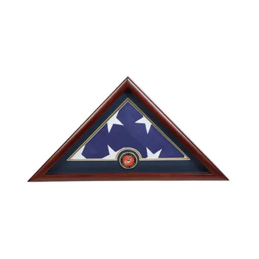 Medallion Flag Display Case, Memorial Flag Display case - Marine Corps Maroon.