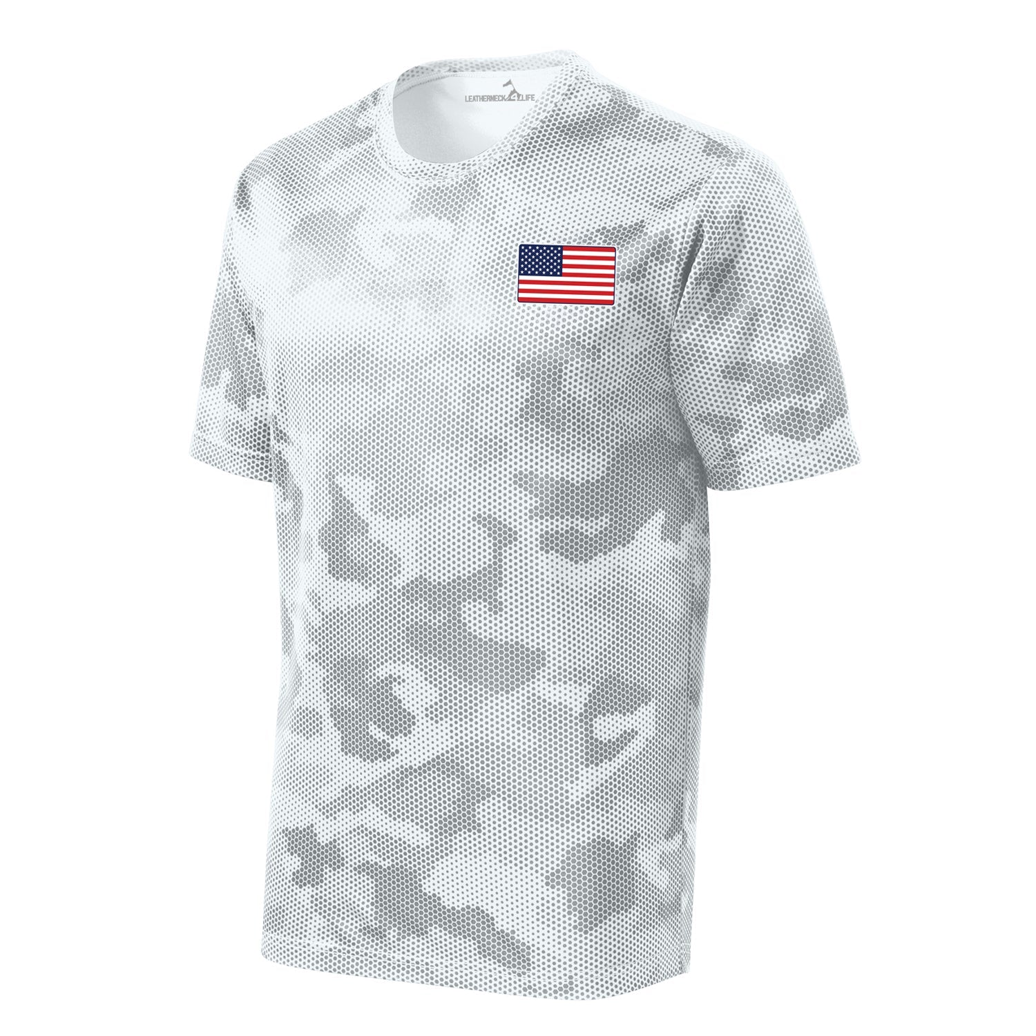 Camohex American Flag Left Chest Performance T-Shirt
