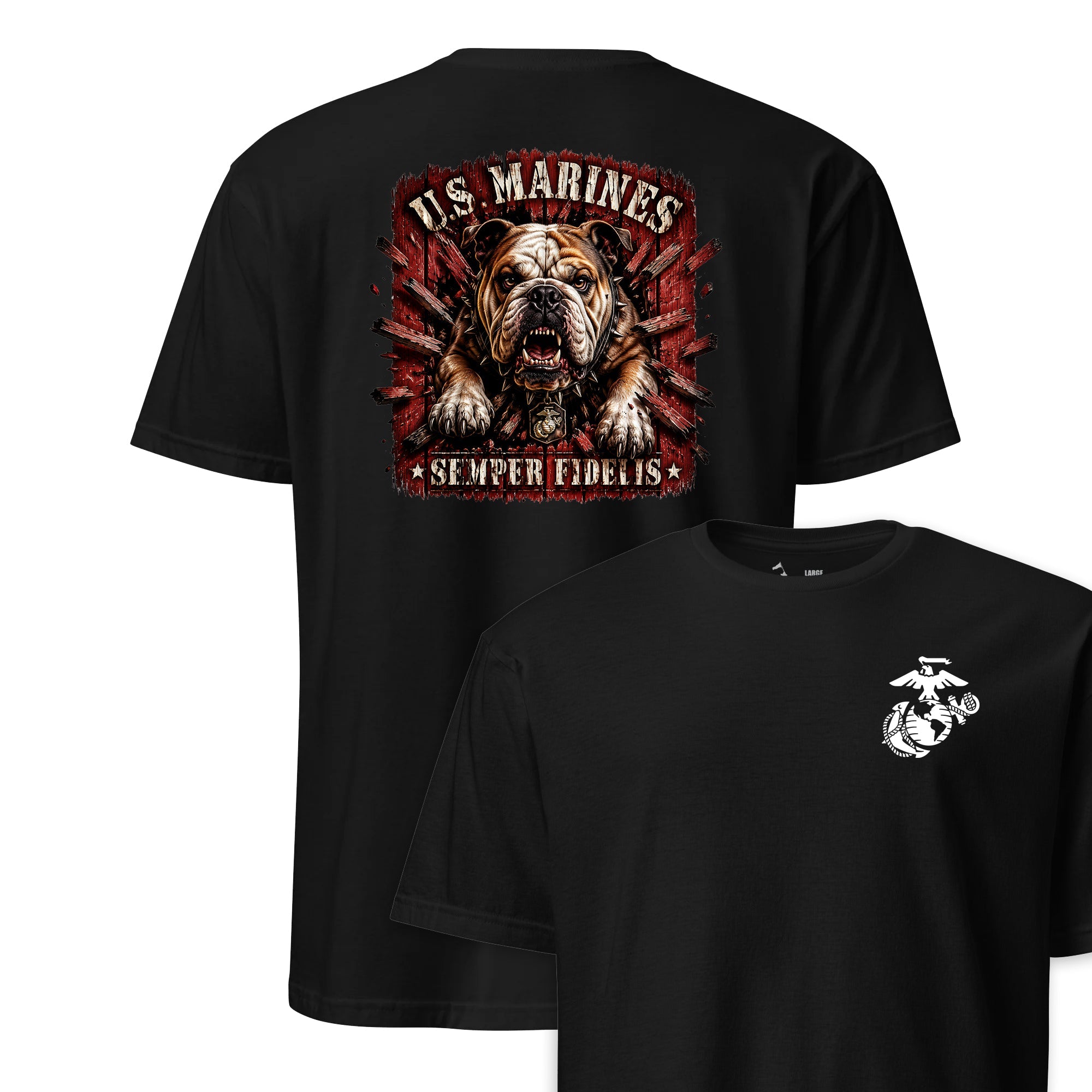 US Marines Bulldog Charge T-Shirt