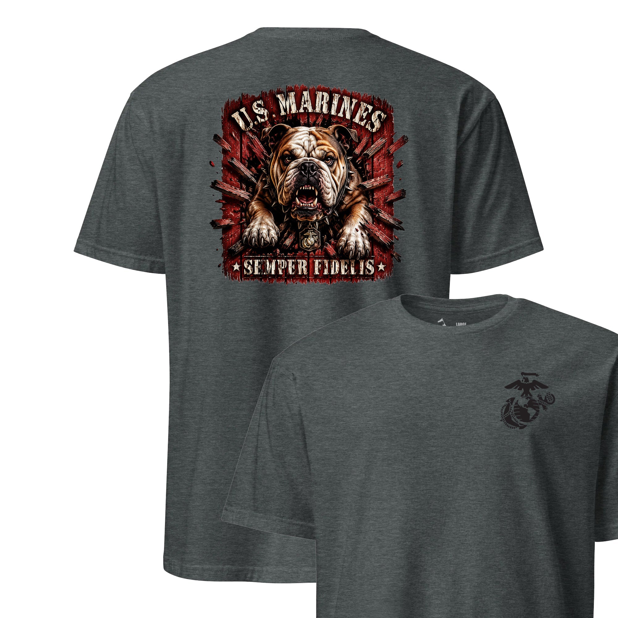 US Marines Bulldog Charge T-Shirt