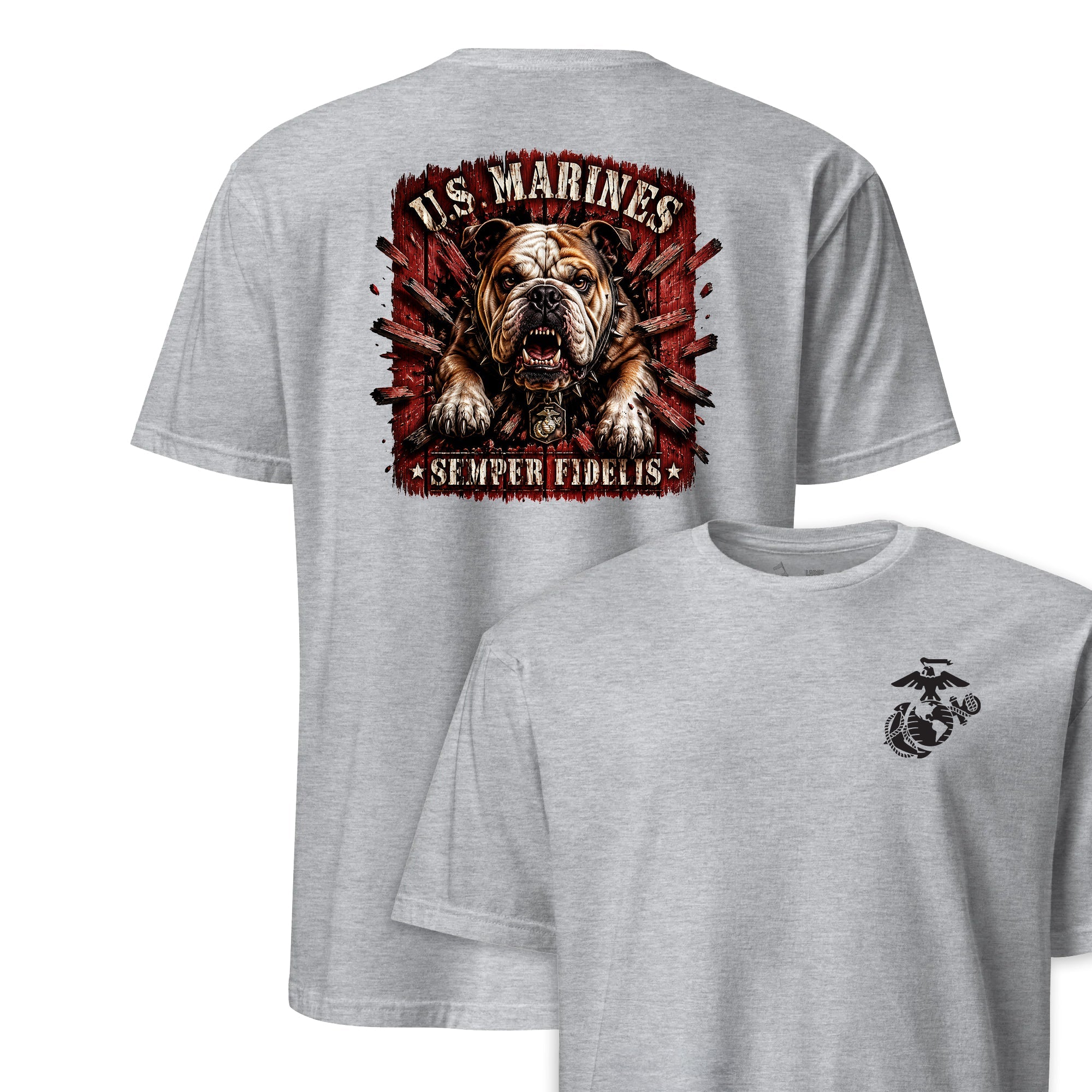 US Marines Bulldog Charge T-Shirt