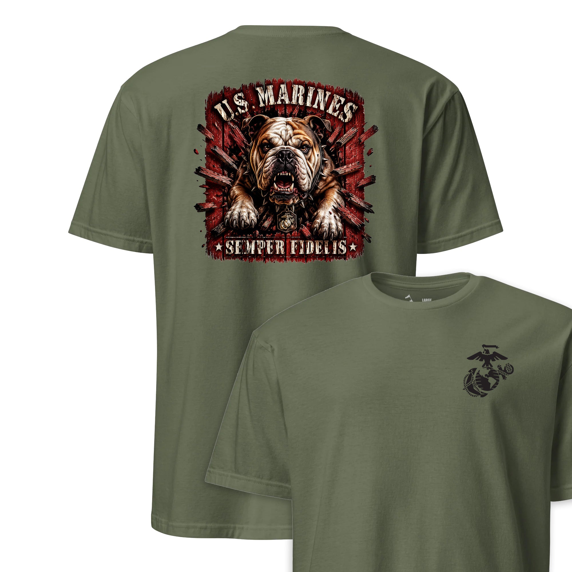 US Marines Bulldog Charge T-Shirt