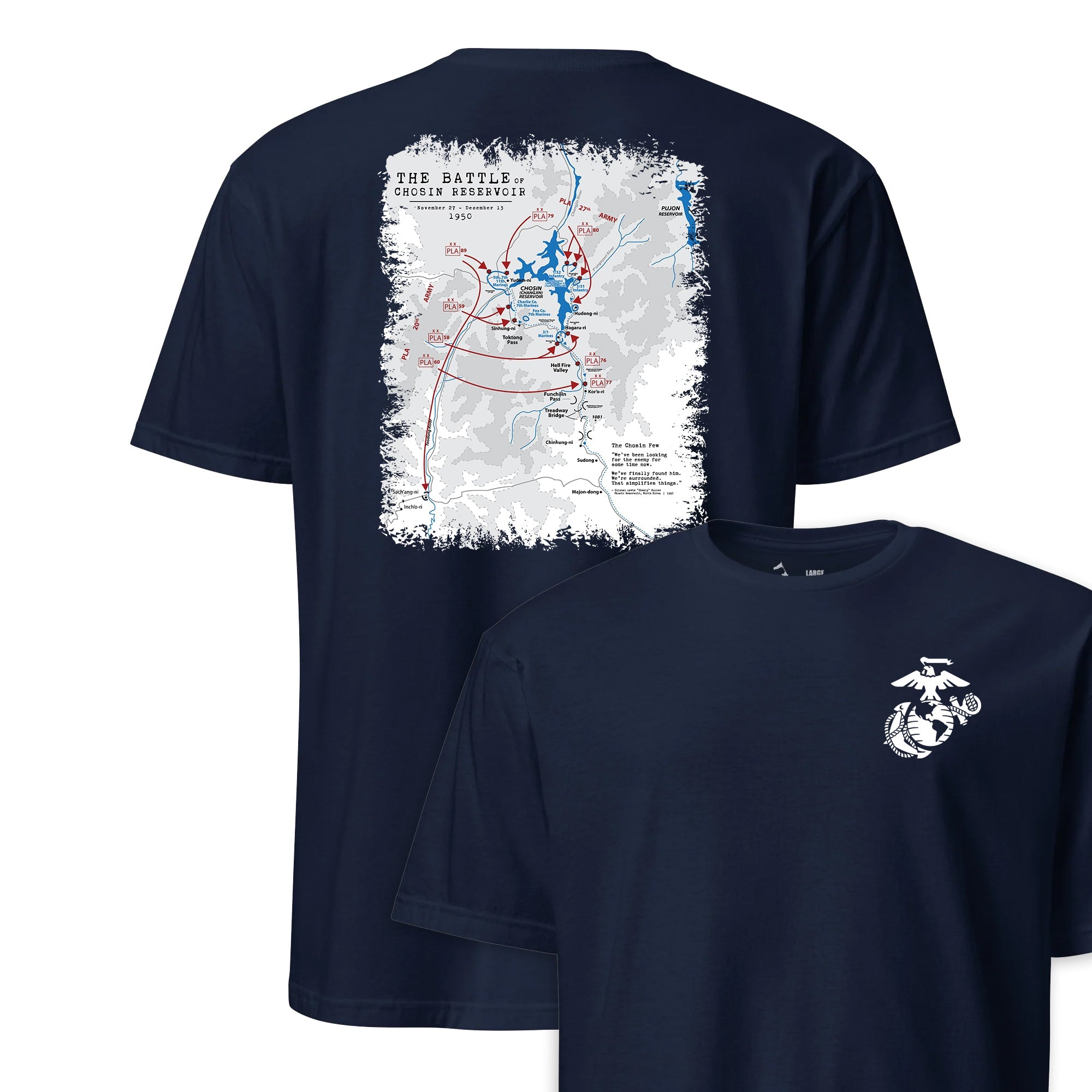 Chosin Reservoir Battle Map Map T-Shirt
