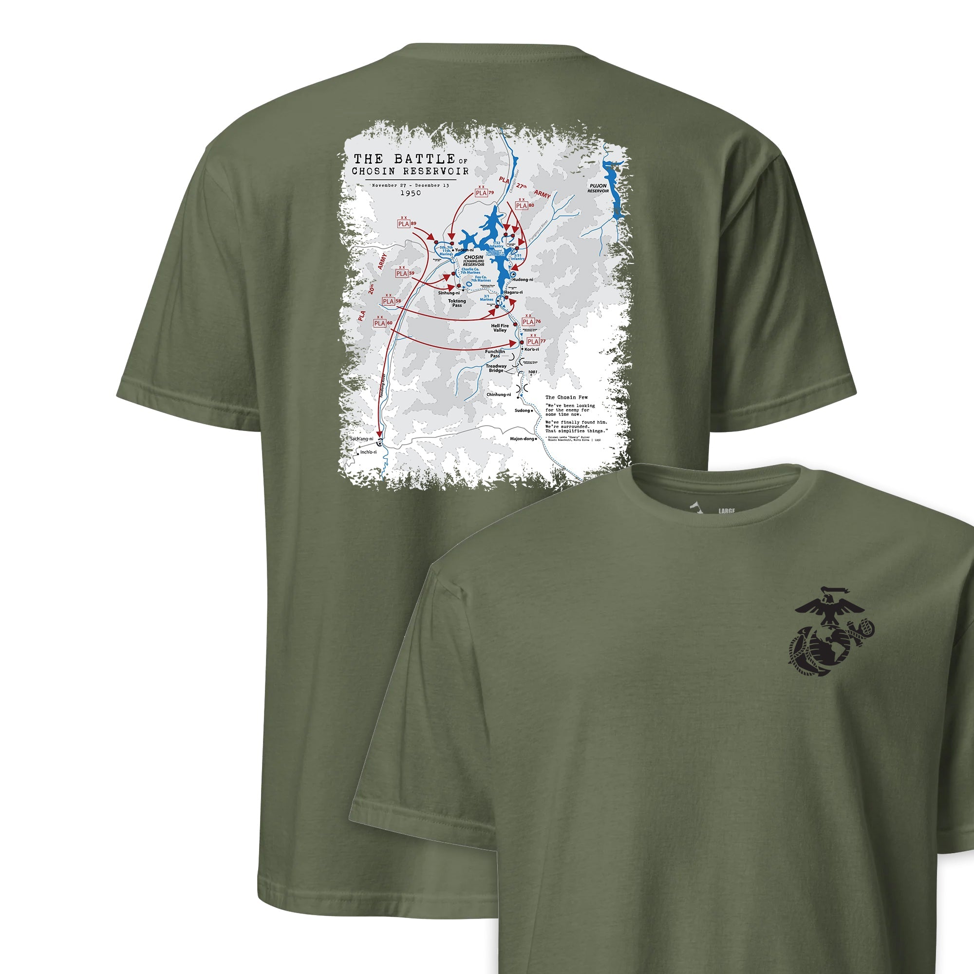 Chosin Reservoir Battle Map Map T-Shirt