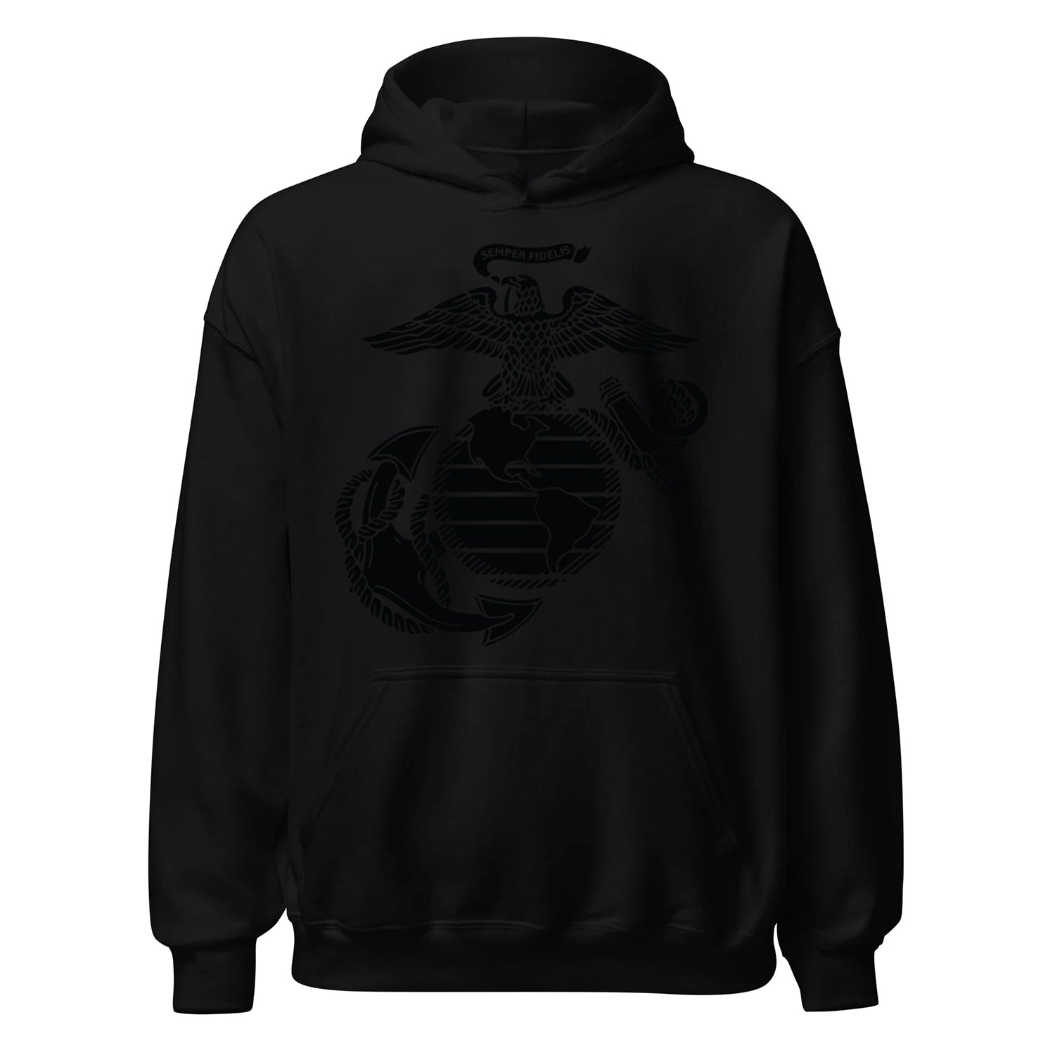 Eagle Globe & Anchor Blackout Hoodie