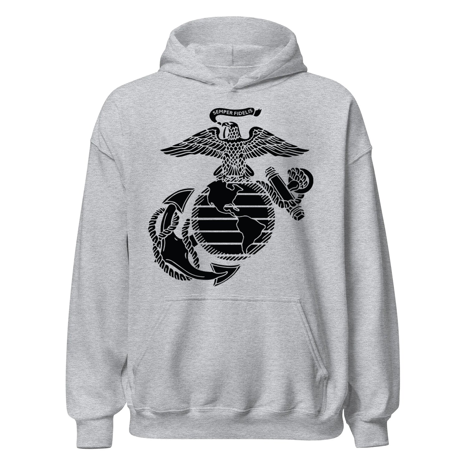 Eagle Globe & Anchor Blackout Hoodie