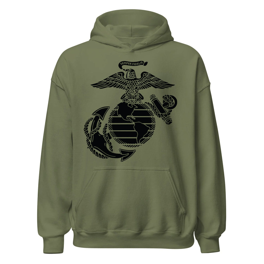 Eagle Globe & Anchor Blackout Hoodie