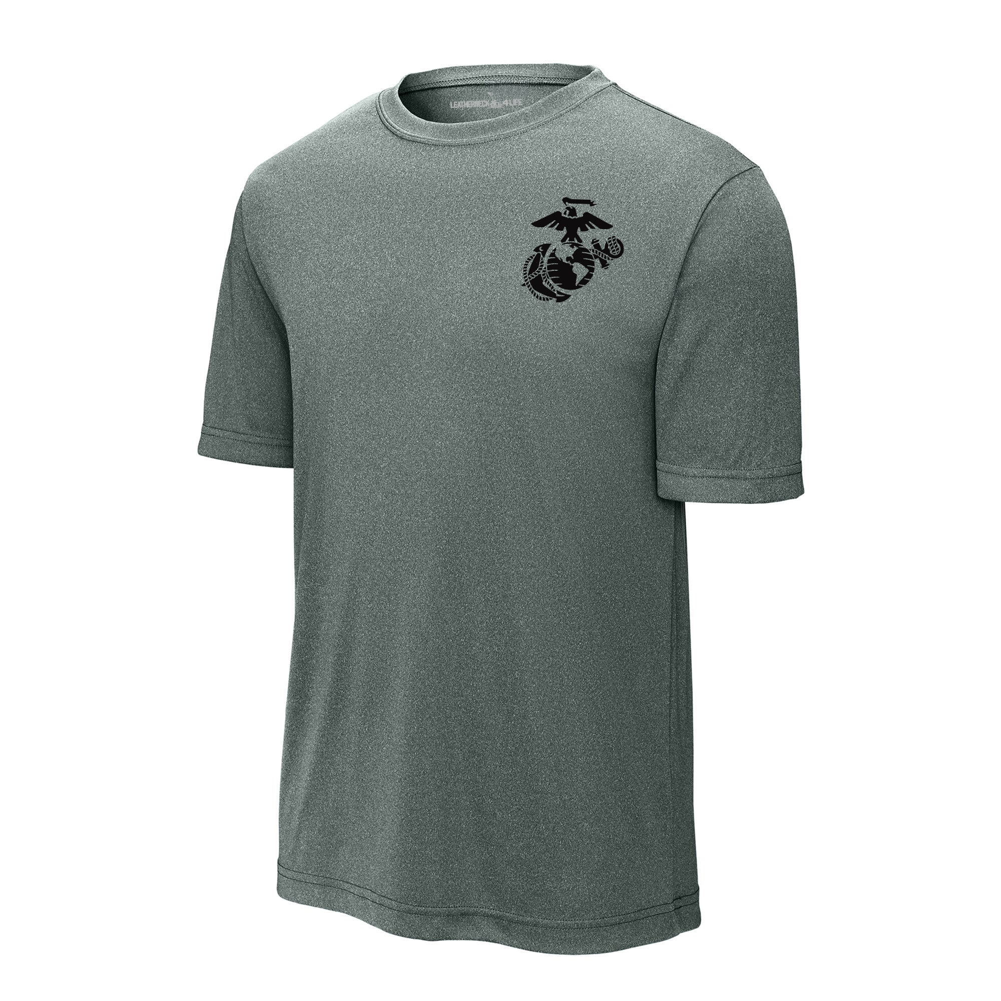 Eagle Globe & Anchor Black Left Chest Performance T-Shirt