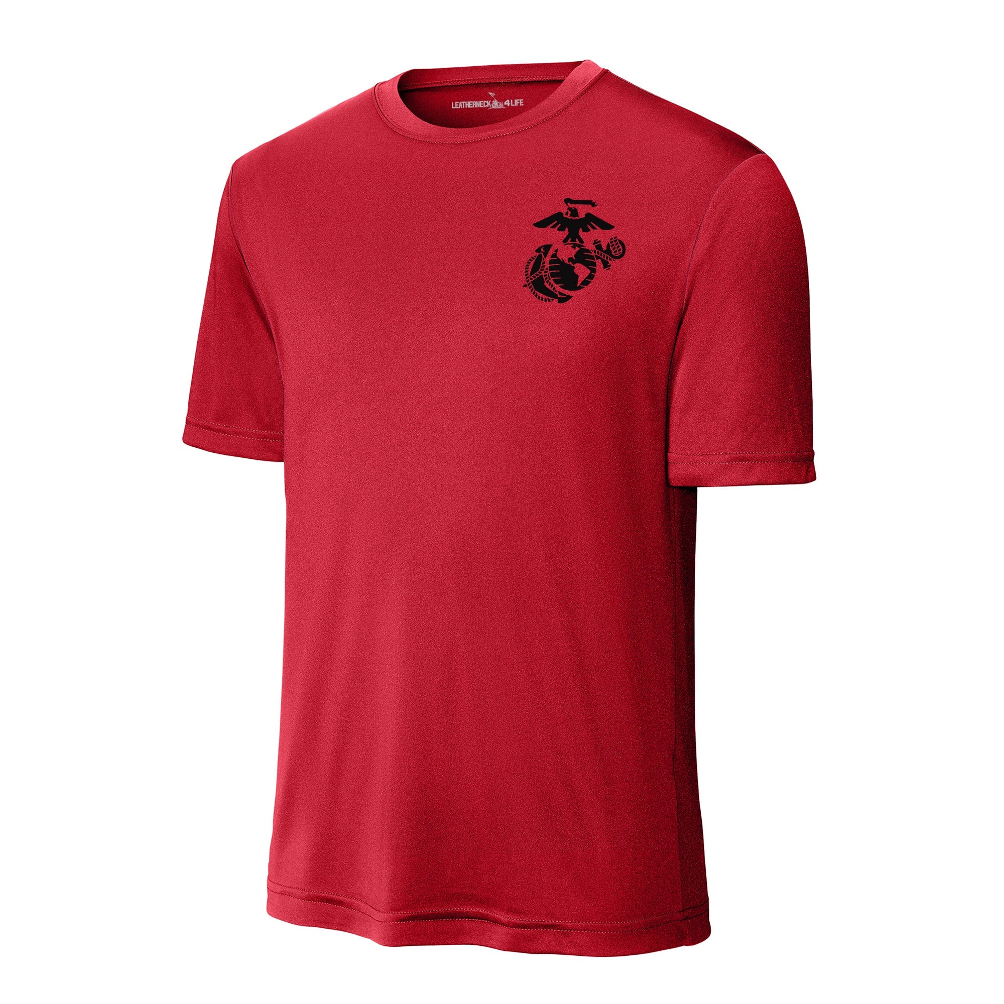 Eagle Globe & Anchor Black Left Chest Performance T-Shirt