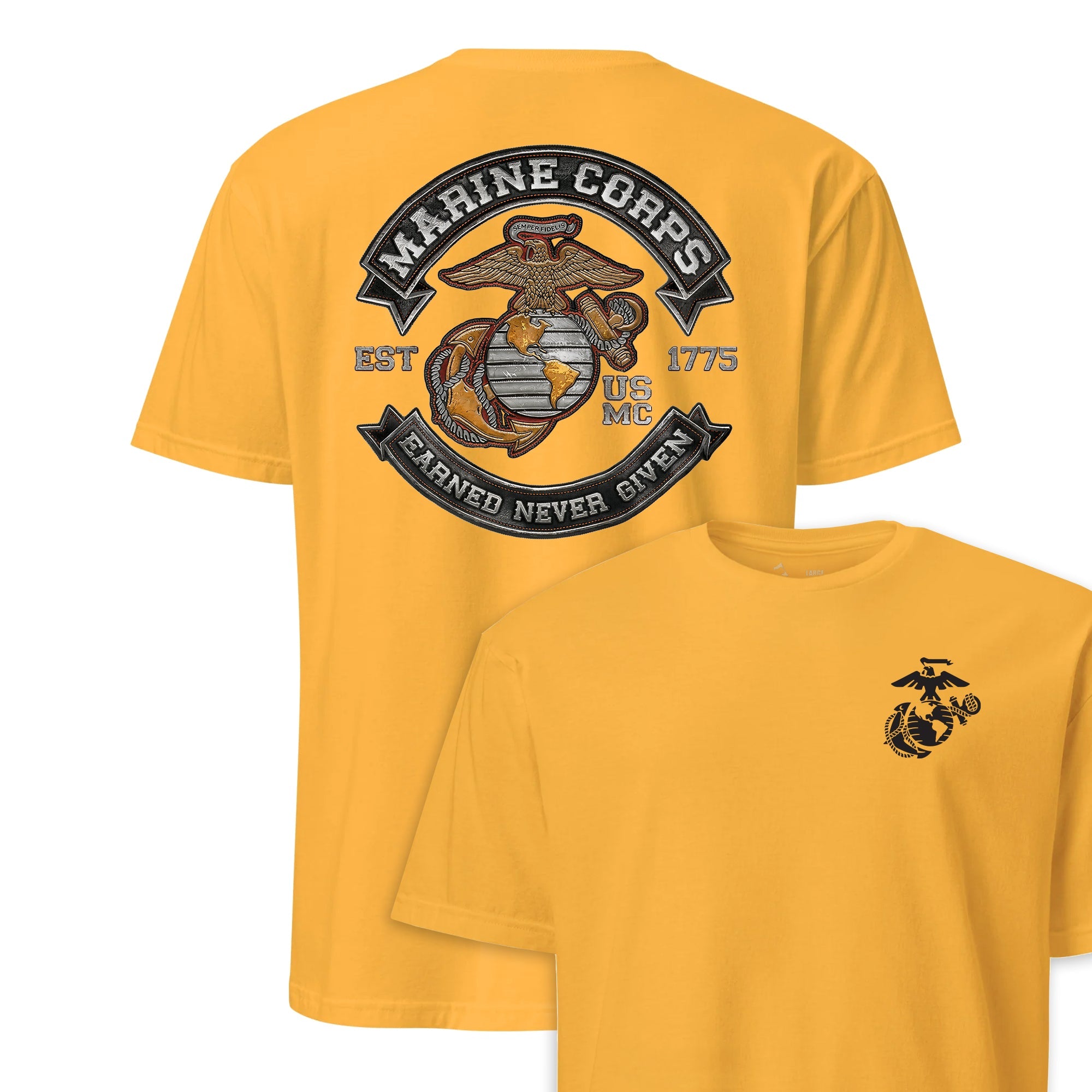 Earned Never Given Rocker Leather Patch T-Shirt