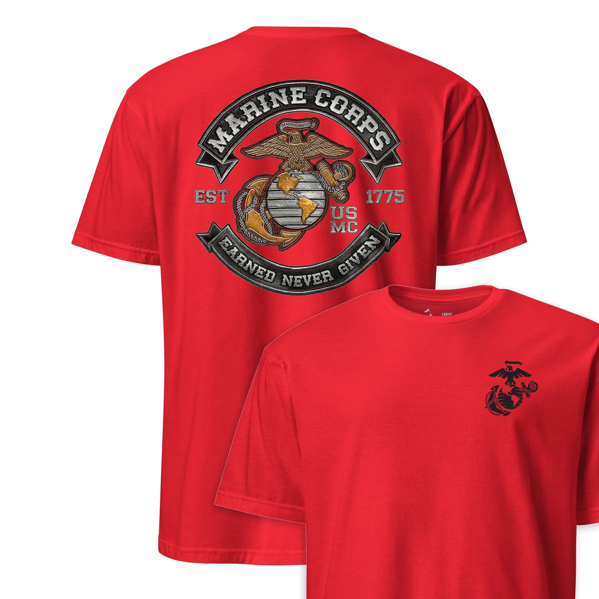 Earned Never Given Rocker Leather Patch T-Shirt