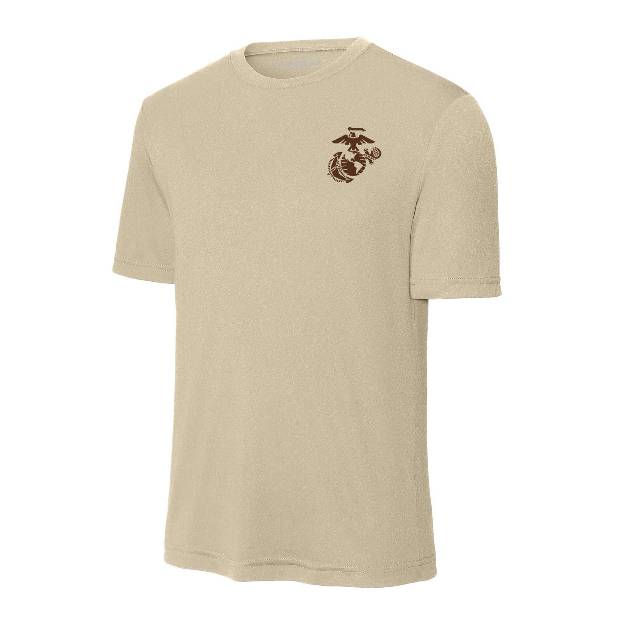 Eagle Globe & Anchor Brown Left Chest Performance T-Shirt