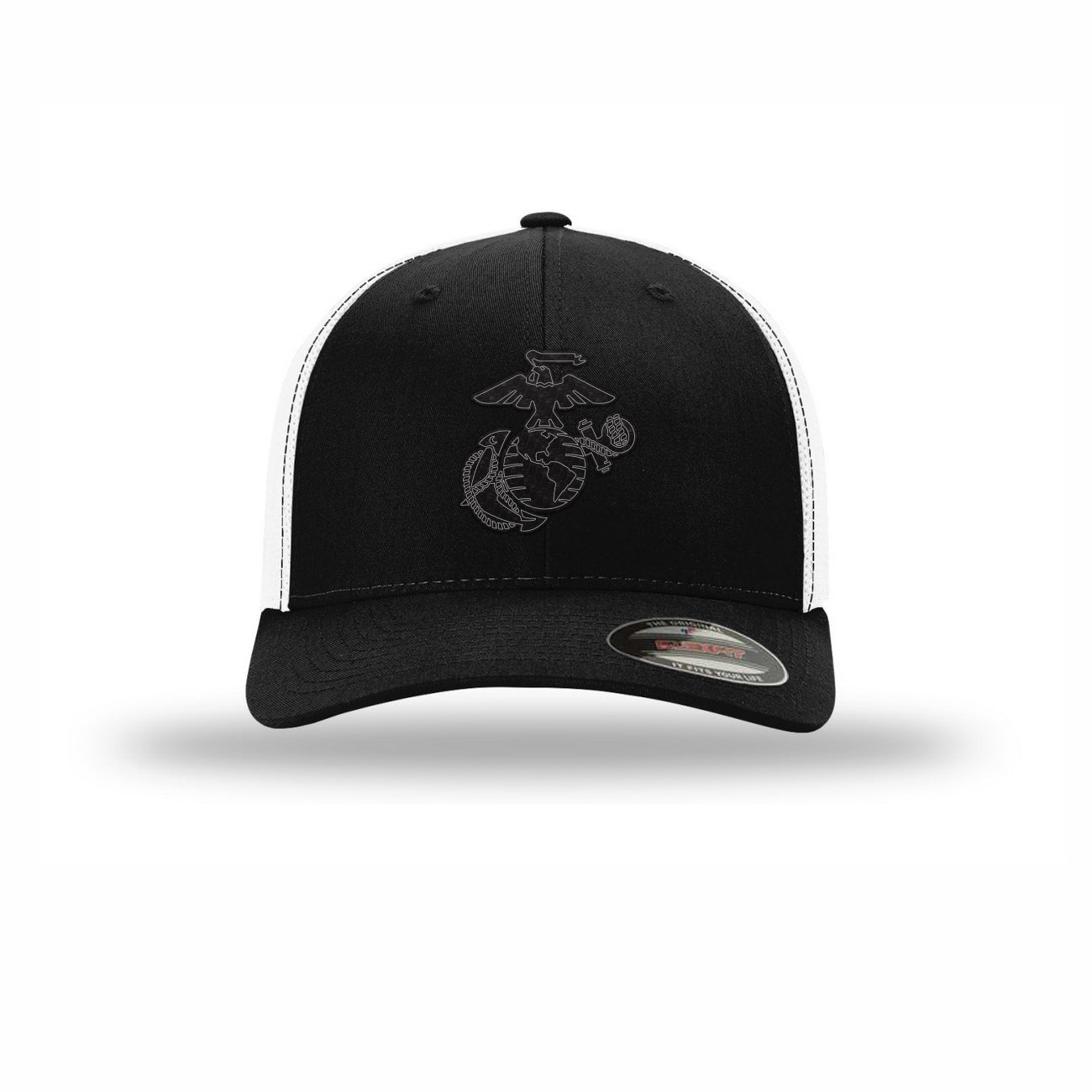 Flexfit Eagle Globe & Anchor Carbon Fiber Patch Structured Trucker