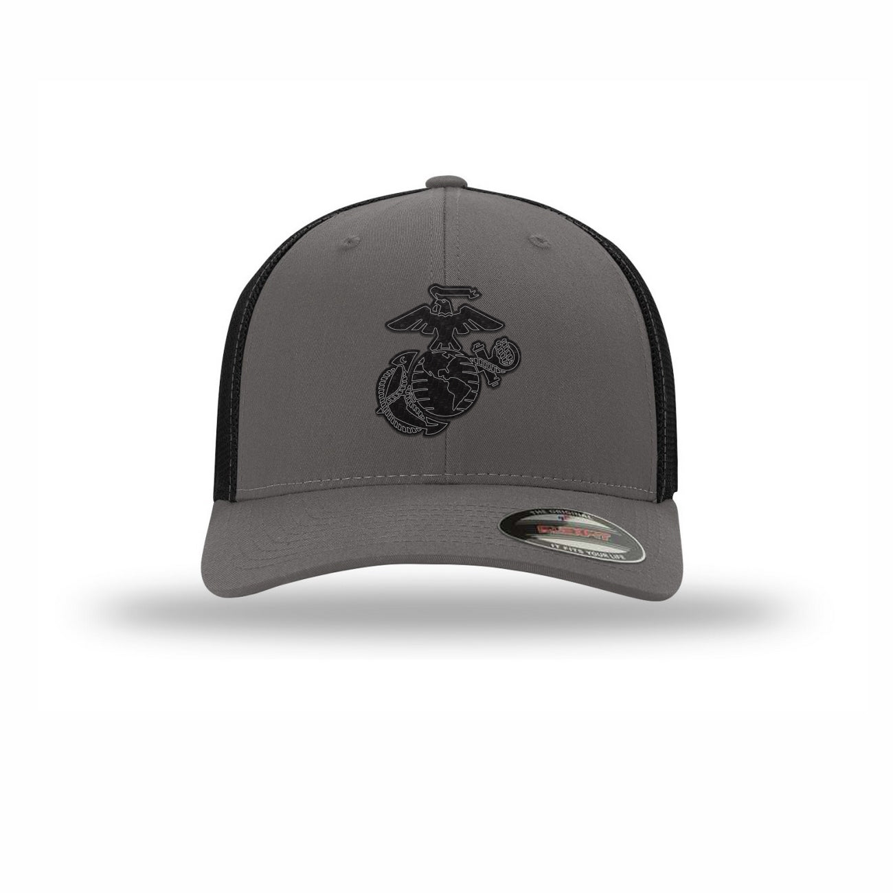 Flexfit Eagle Globe & Anchor Carbon Fiber Patch Structured Trucker