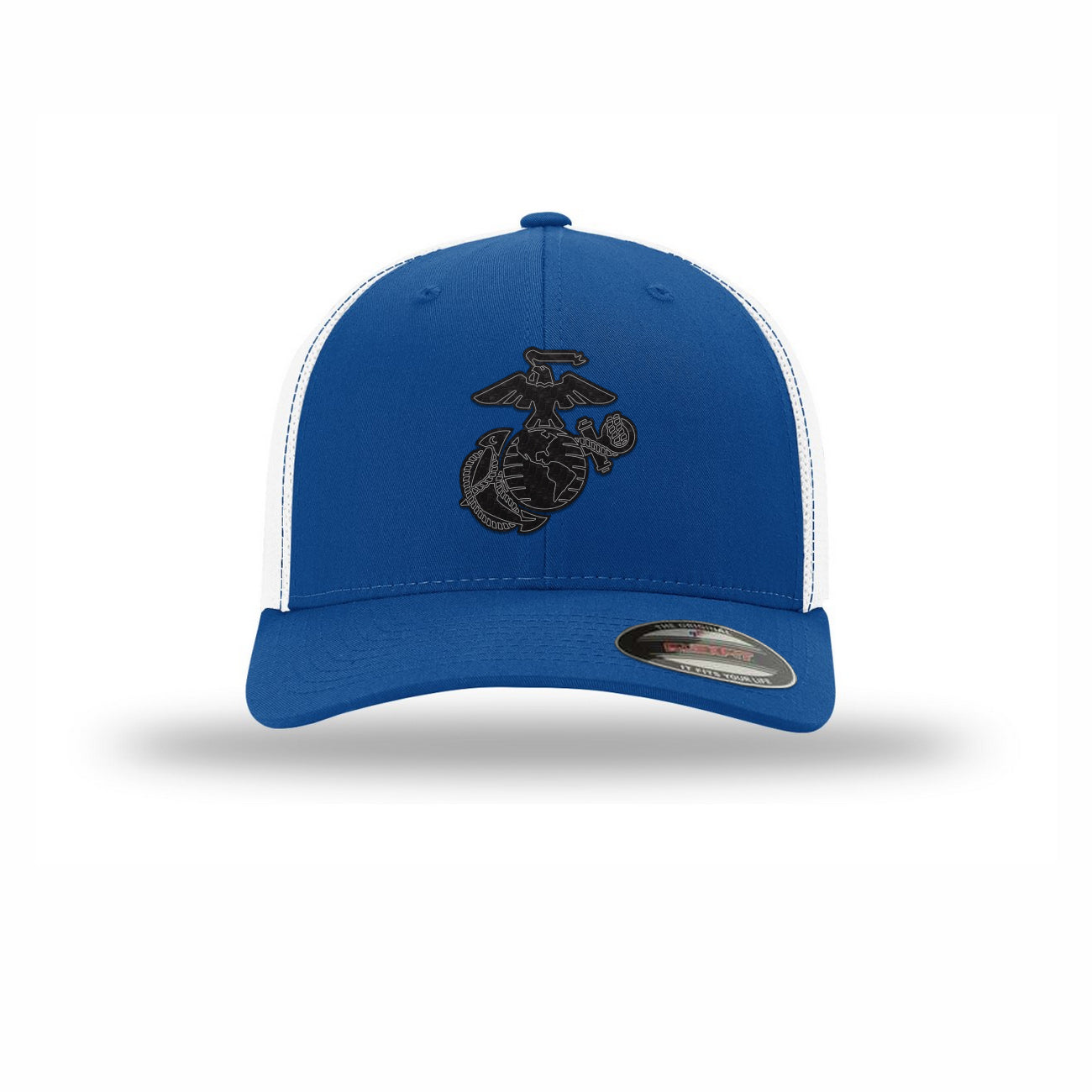 Flexfit Eagle Globe & Anchor Carbon Fiber Patch Structured Trucker