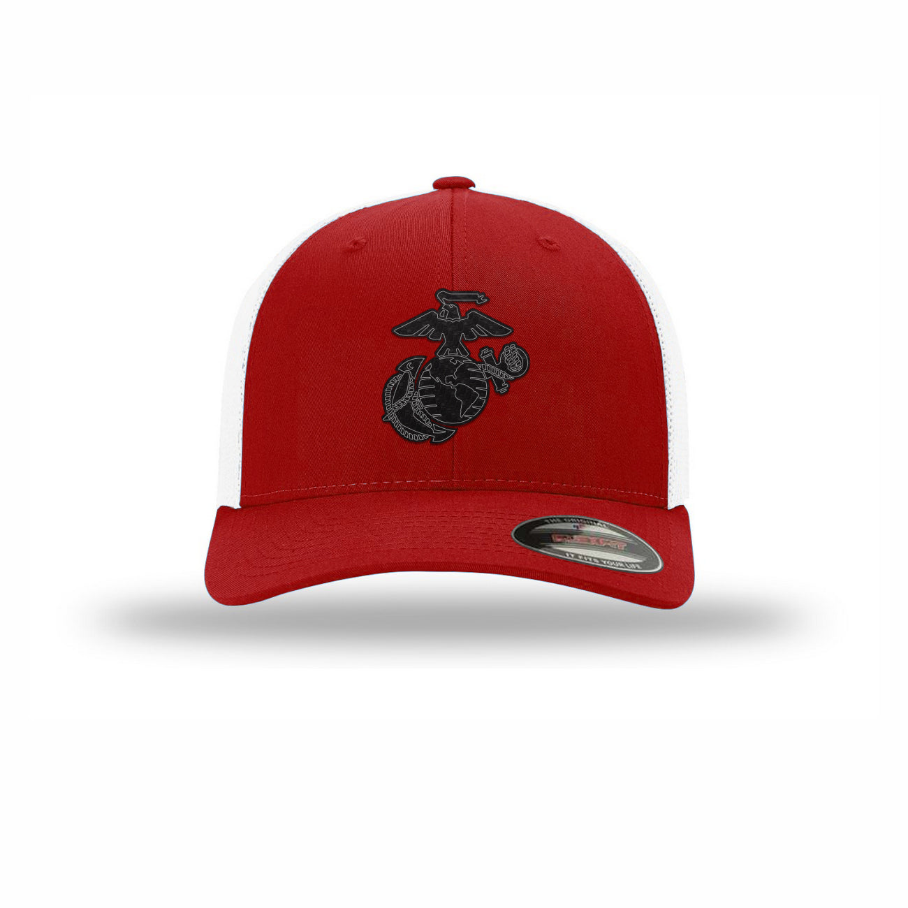 Flexfit Eagle Globe & Anchor Carbon Fiber Patch Structured Trucker