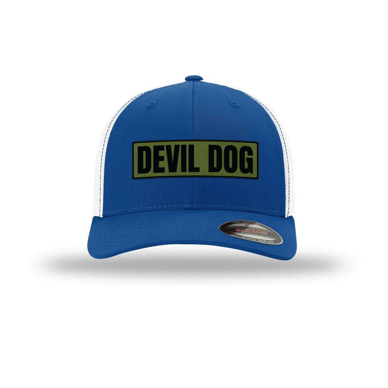 Flexfit Devil Dog OD Green Patch Structured Trucker