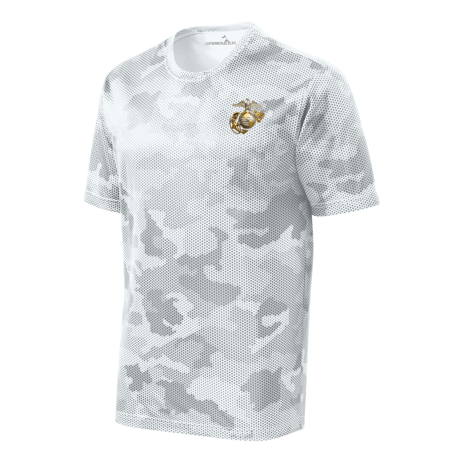 Camohex Gold & Silver Eagle Globe & Anchor Left Chest Performance T-Shirt