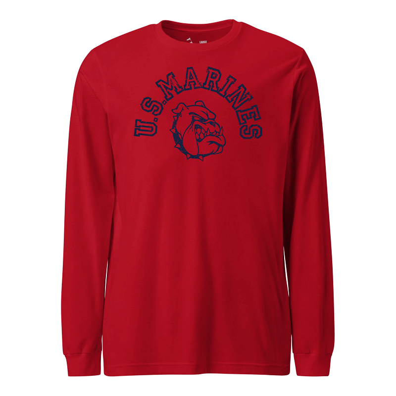 USMC Old School Vintage Bulldog Longsleeve T-Shirt