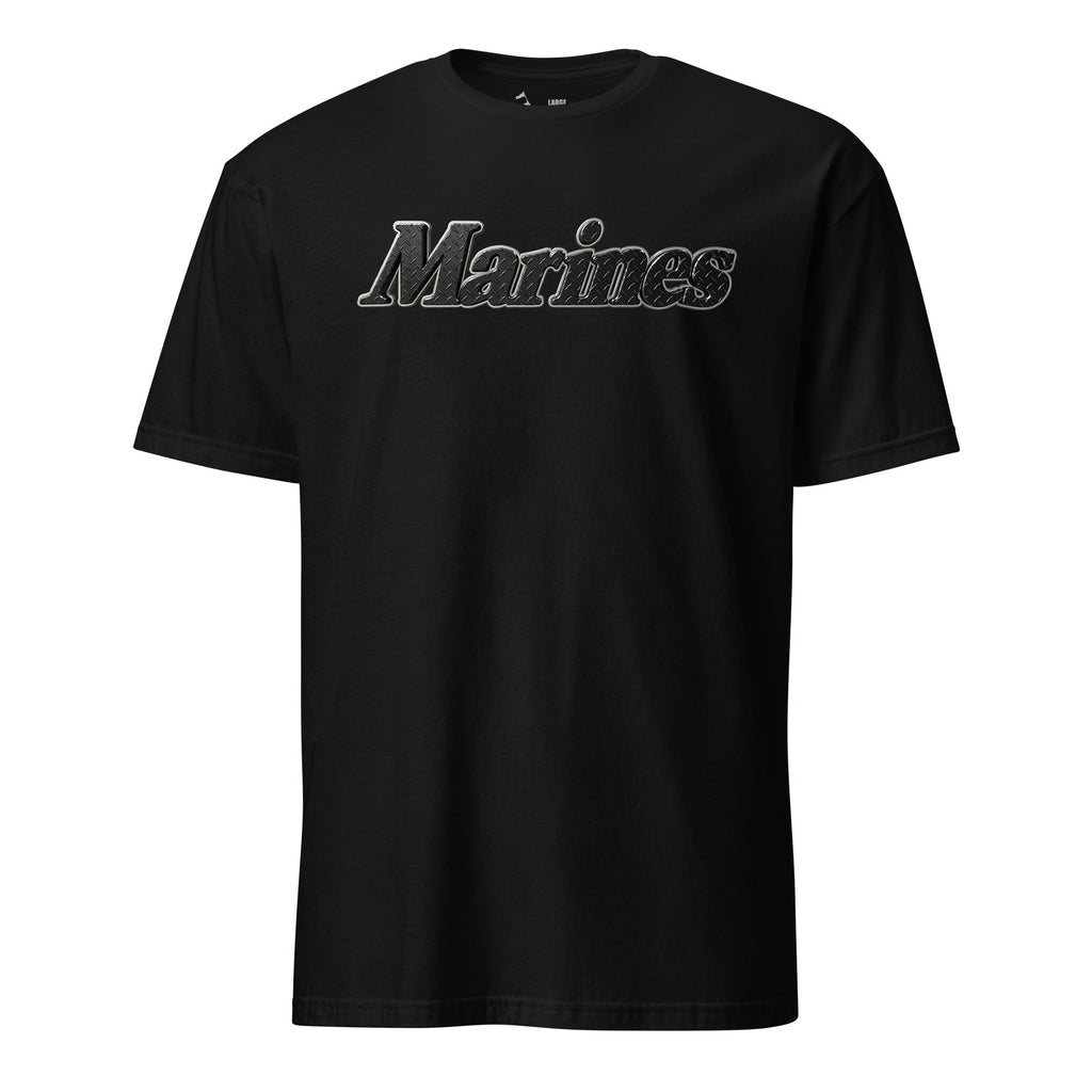 Marine Script Black Diamond Plate T-Shirt