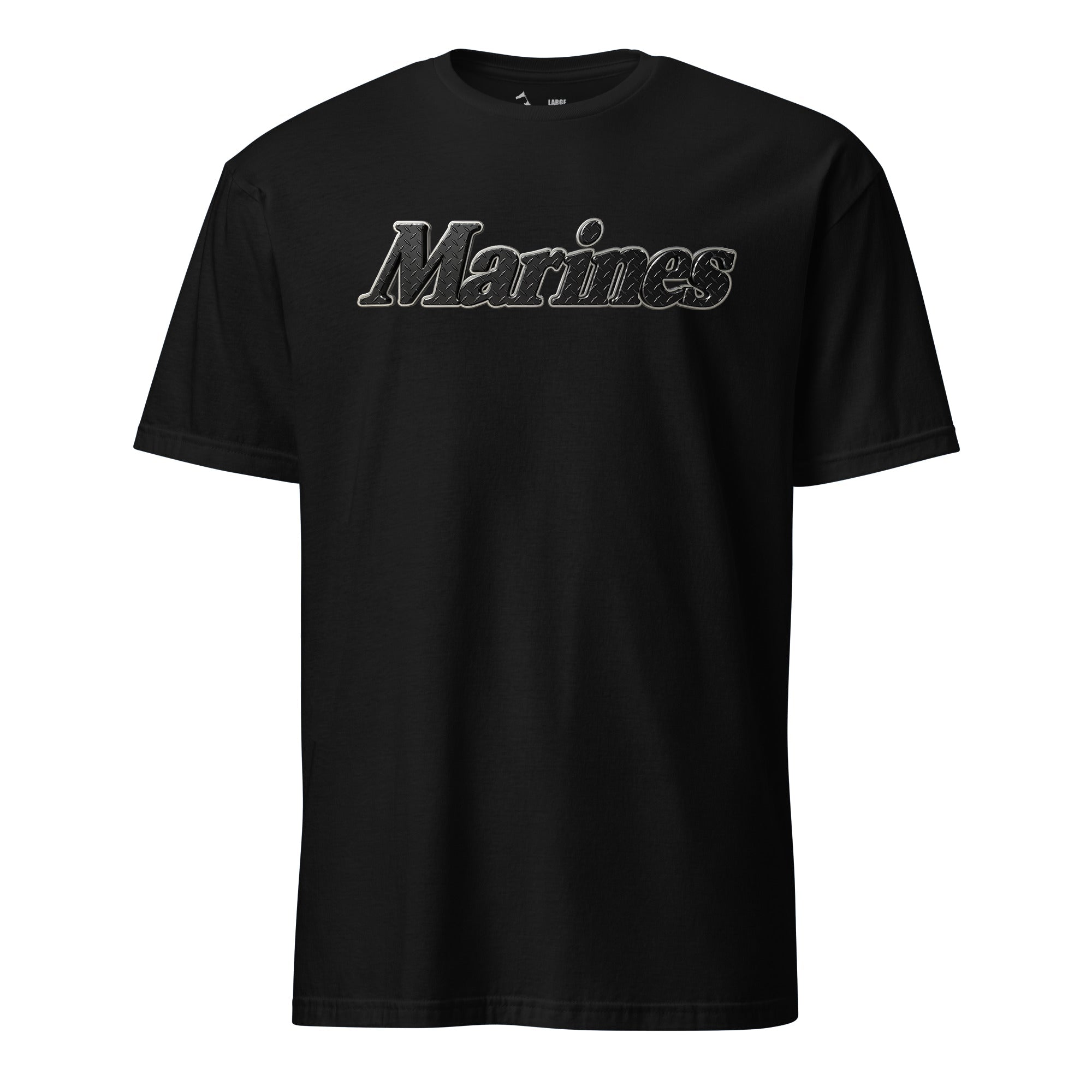 Marine Script Black Diamond Plate T-Shirt