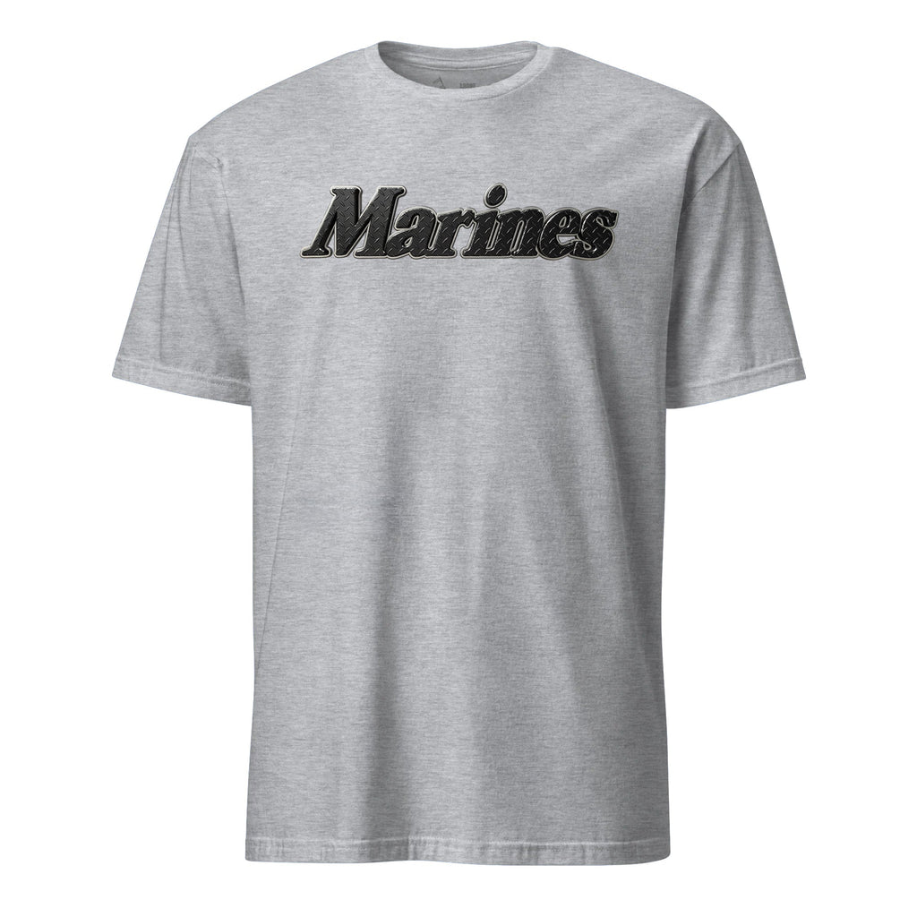 Marine Script Black Diamond Plate T-Shirt