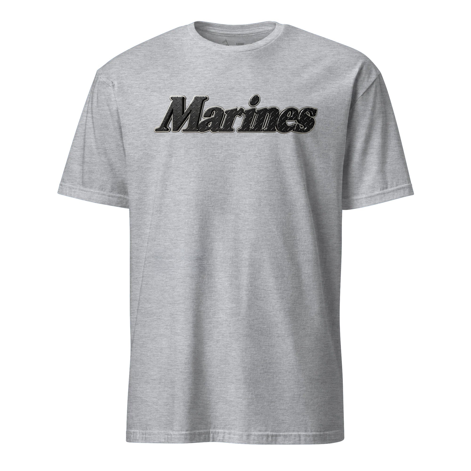 Marine Script Black Diamond Plate T-Shirt