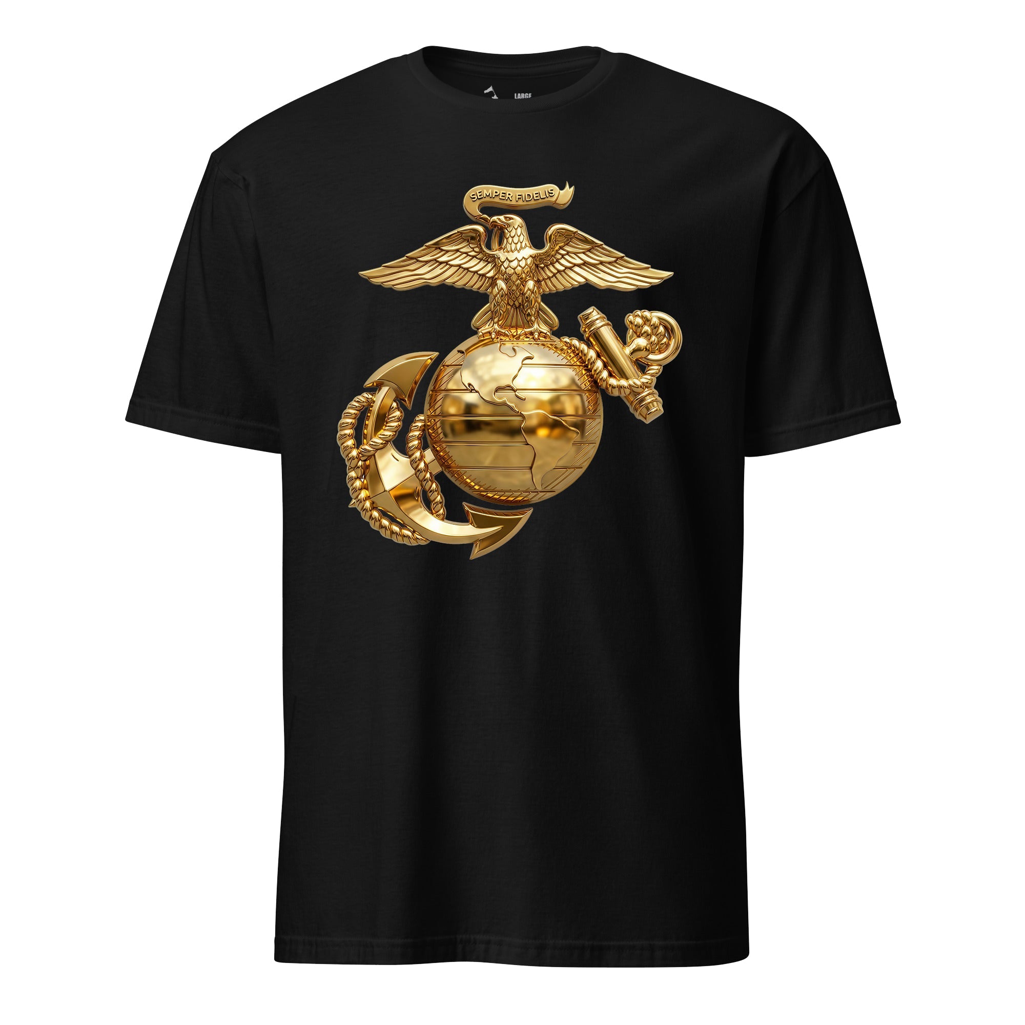 Metallic Gold Eagle Globe & Anchor T-Shirt