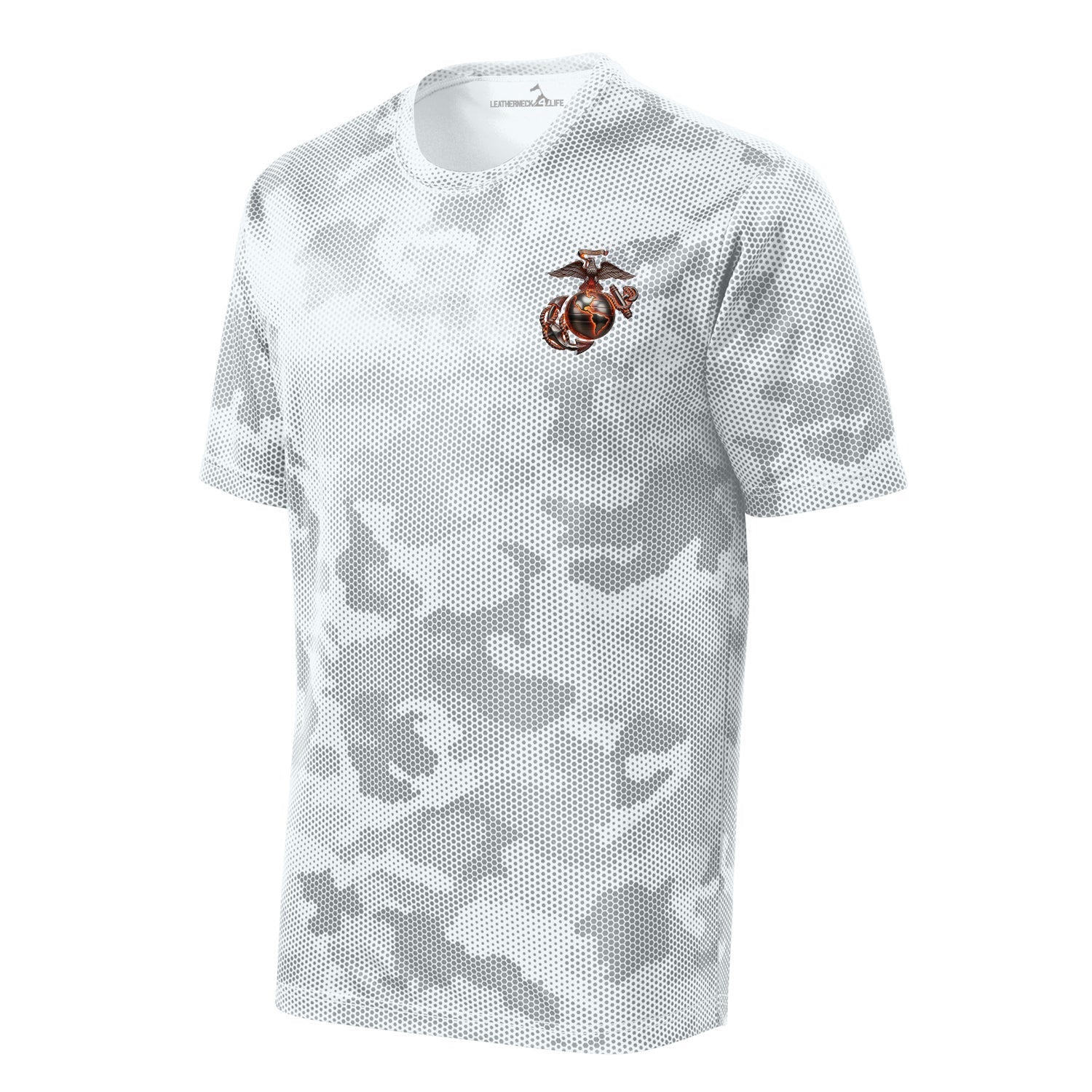 Camohex Molten Steel Eagle Globe & Anchor Left Chest Performance T-Shirt