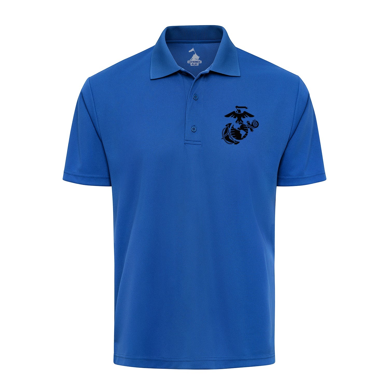 Eagle Globe & Anchor Black Performance Polo Shirt
