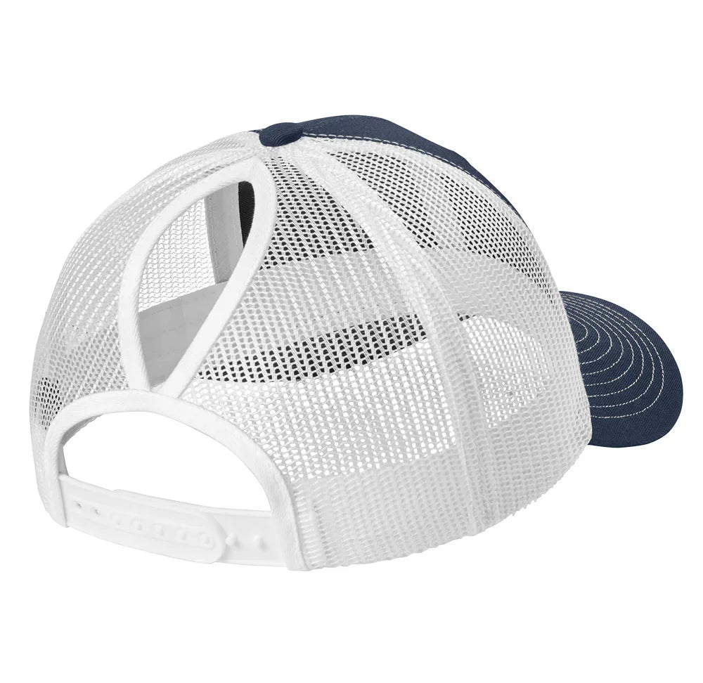 (CLOSEOUT) Women's Snapback Ponytail Trucker Cap