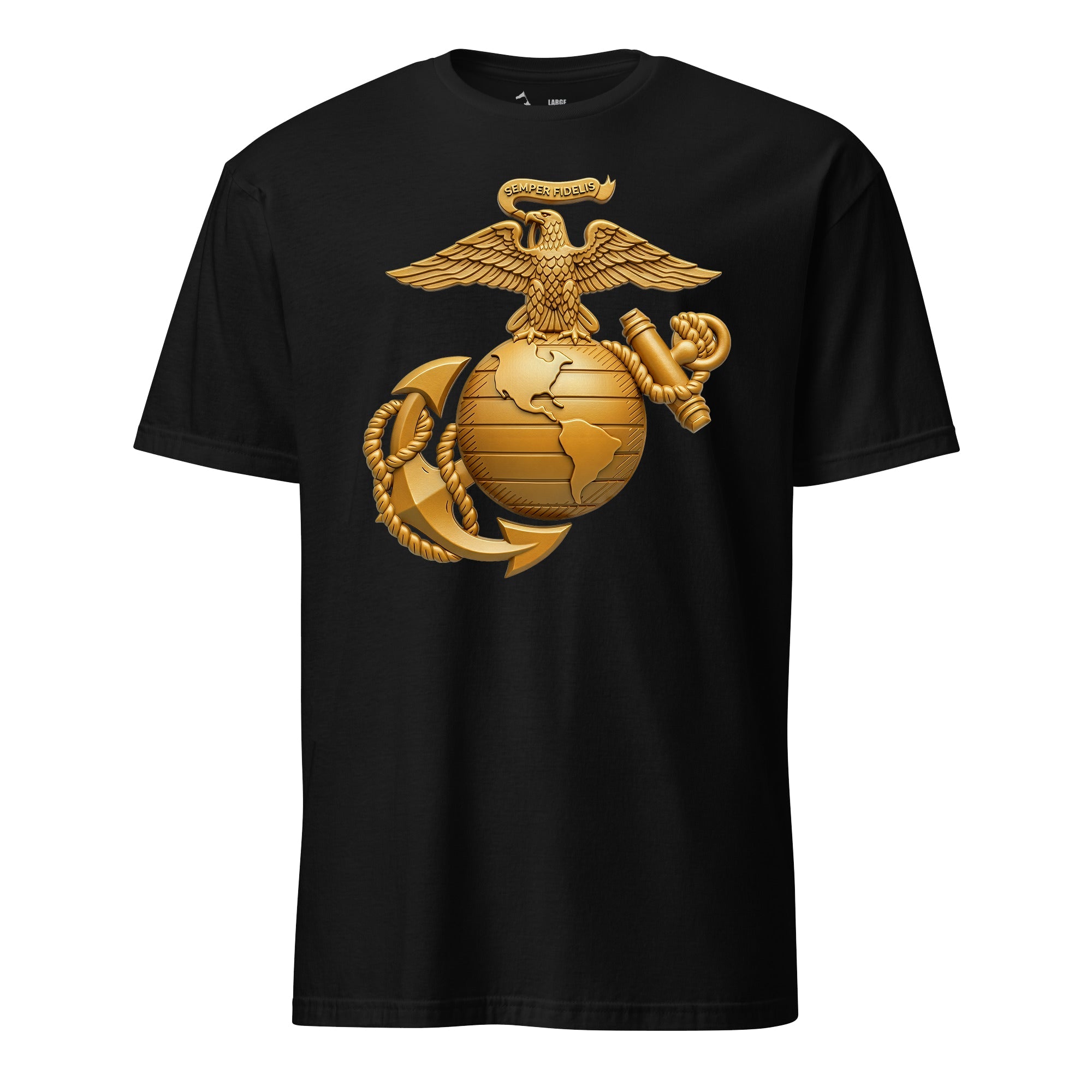 Matte Gold Eagle Globe & Anchor T-Shirt