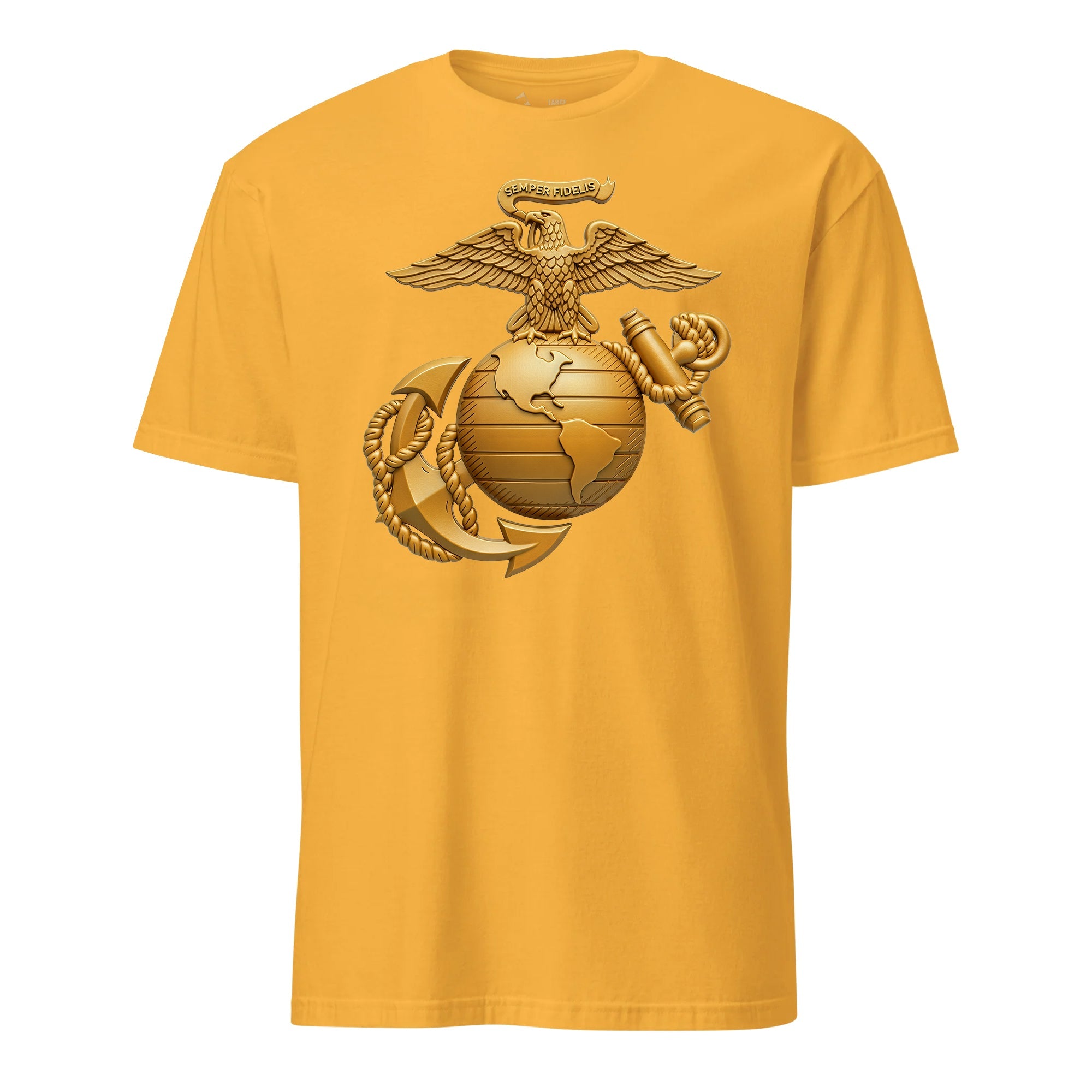 Matte Gold Eagle Globe & Anchor T-Shirt