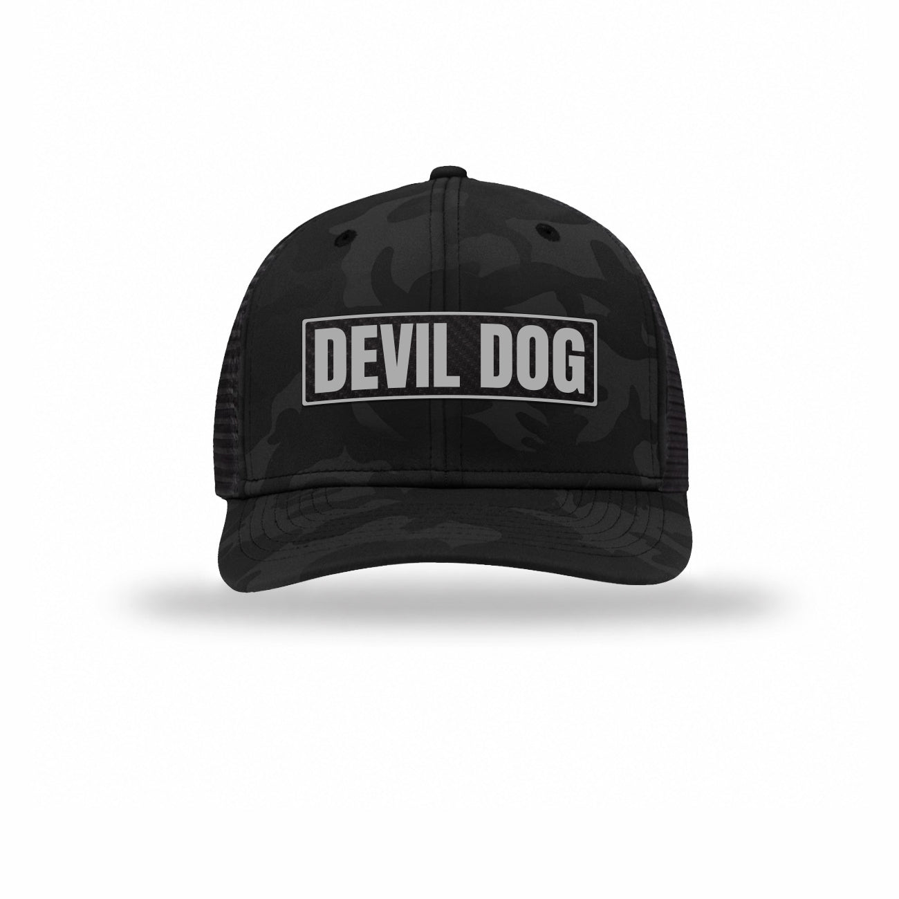 Devil Dog Carbon Fiber Patch Camo Structured Trucker