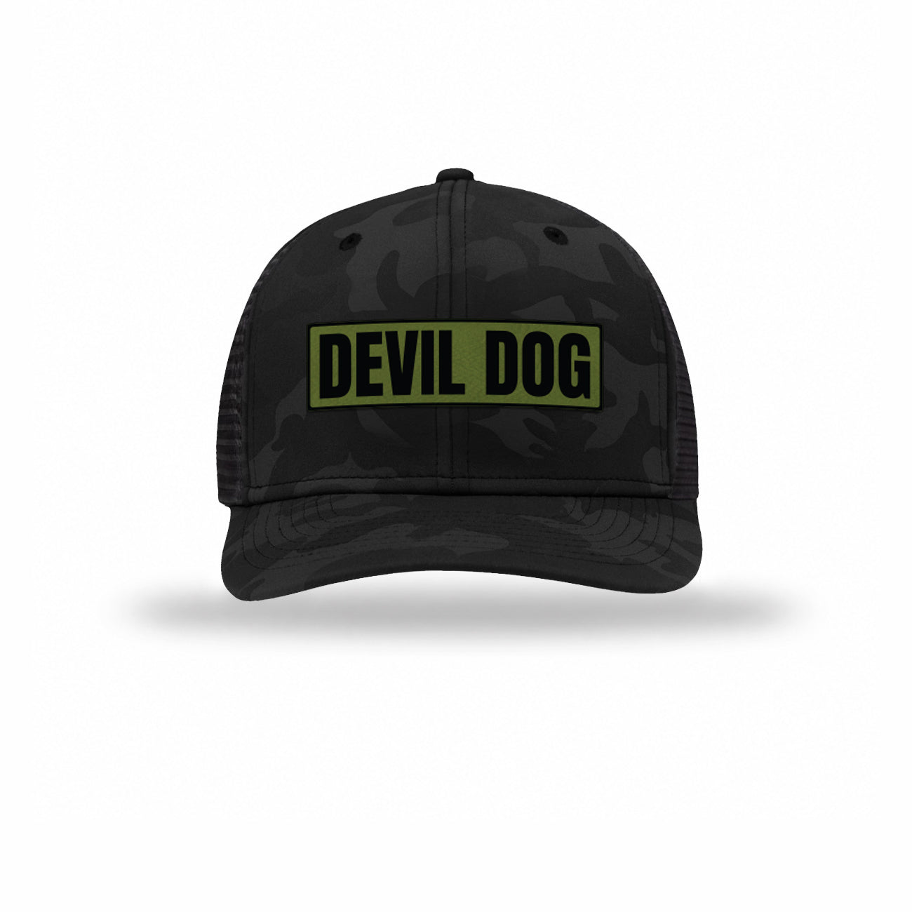 Devil Dog OD Green Patch Camo Structured Trucker