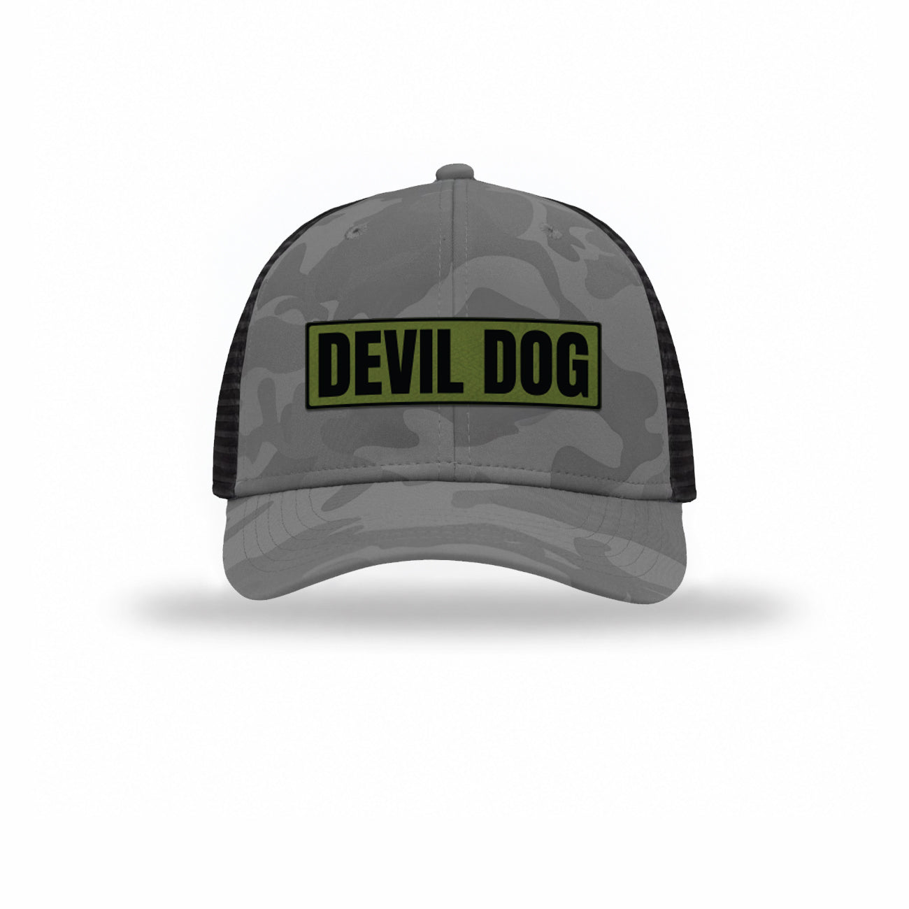 Devil Dog OD Green Patch Camo Structured Trucker