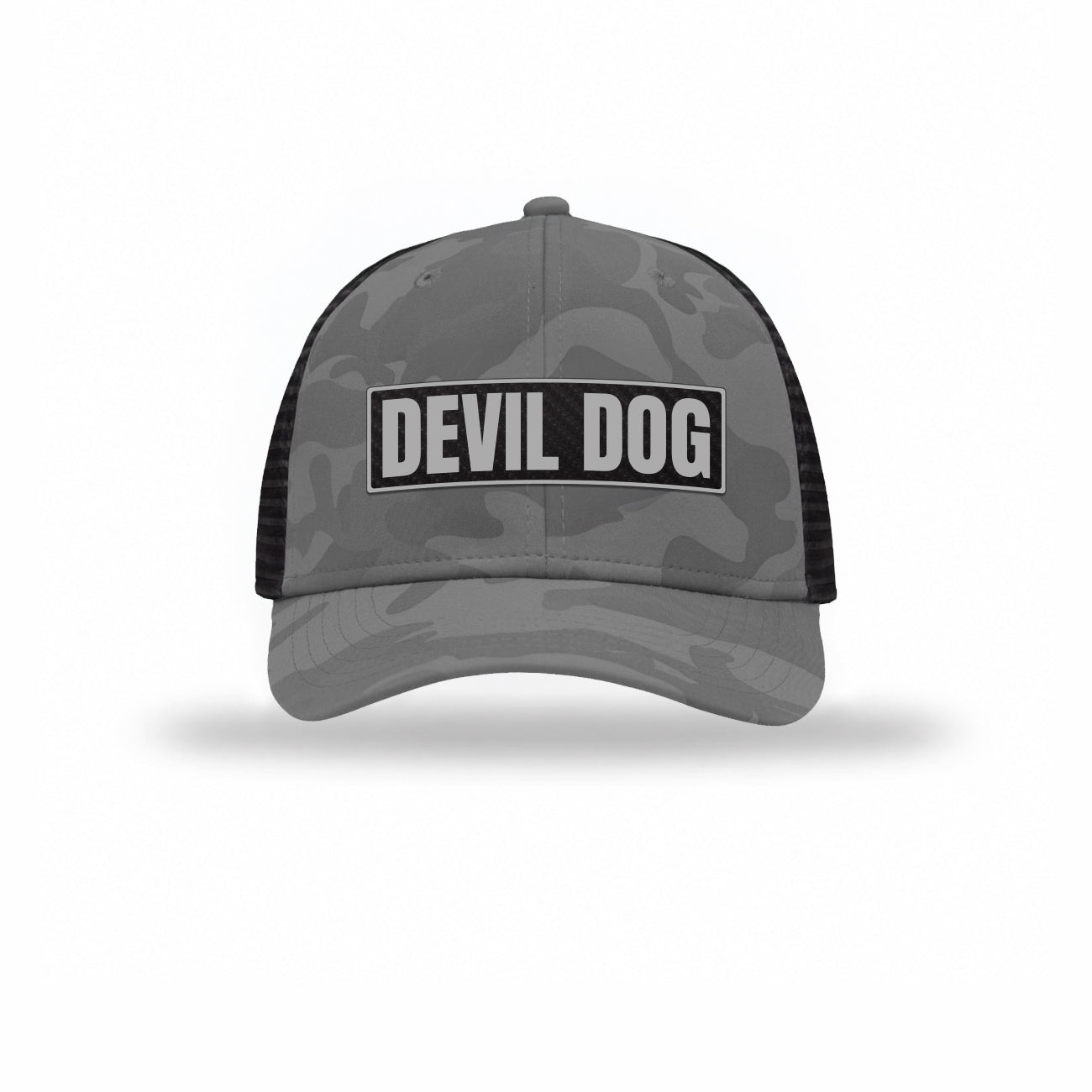 Devil Dog Carbon Fiber Patch Camo Structured Trucker