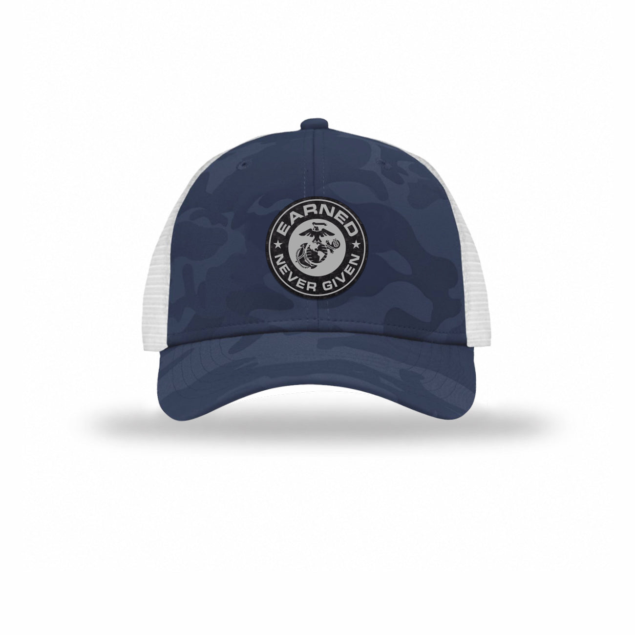 Earned Never Given Carbon Fiber Patch Camo Structured Trucker