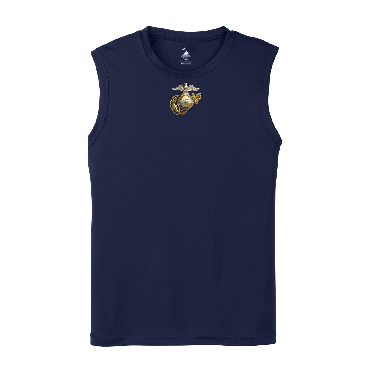 Eagle Globe & Anchor- Gold and Silver Logo Sleeveless Performance Shirt