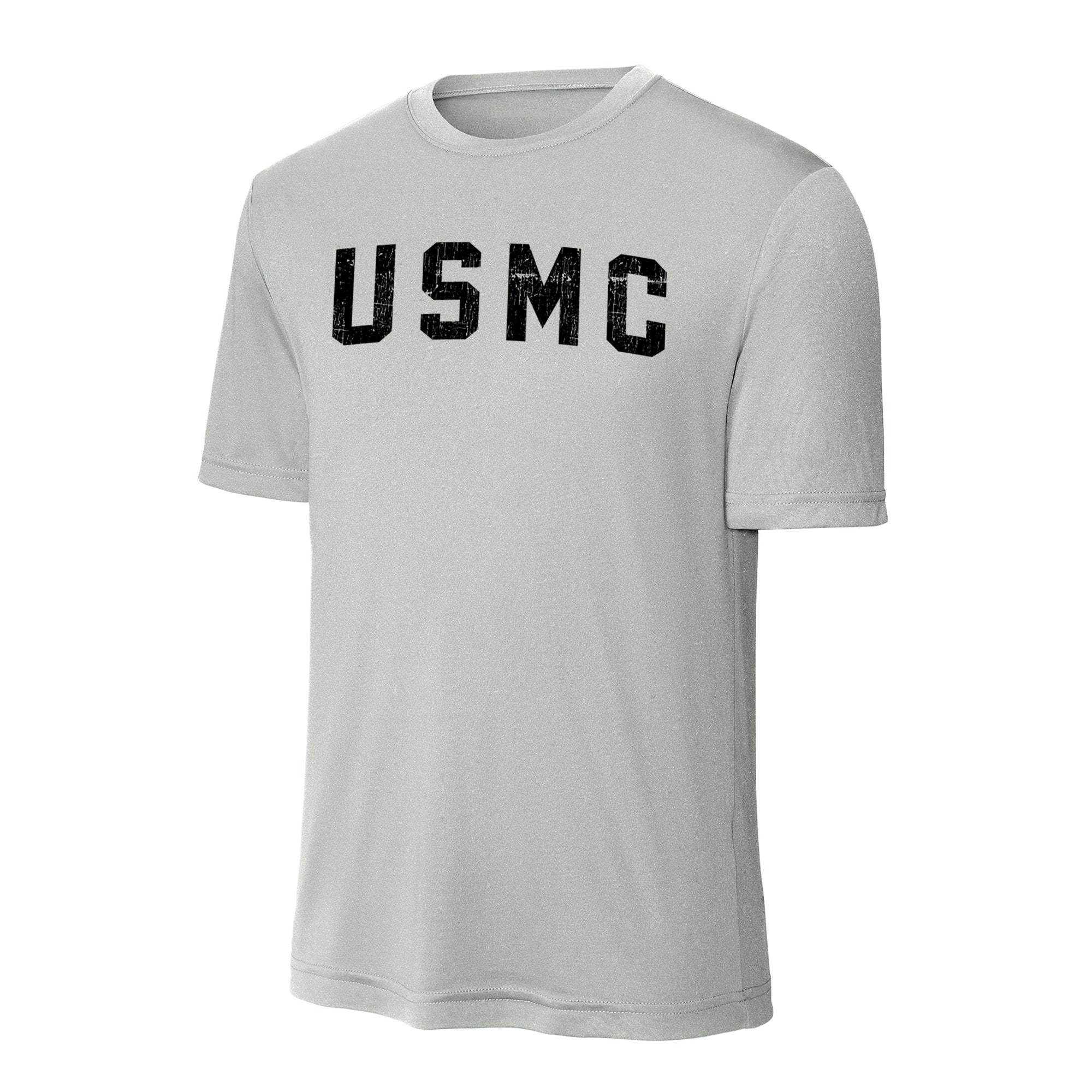 USMC Arch Black Performance T-Shirt
