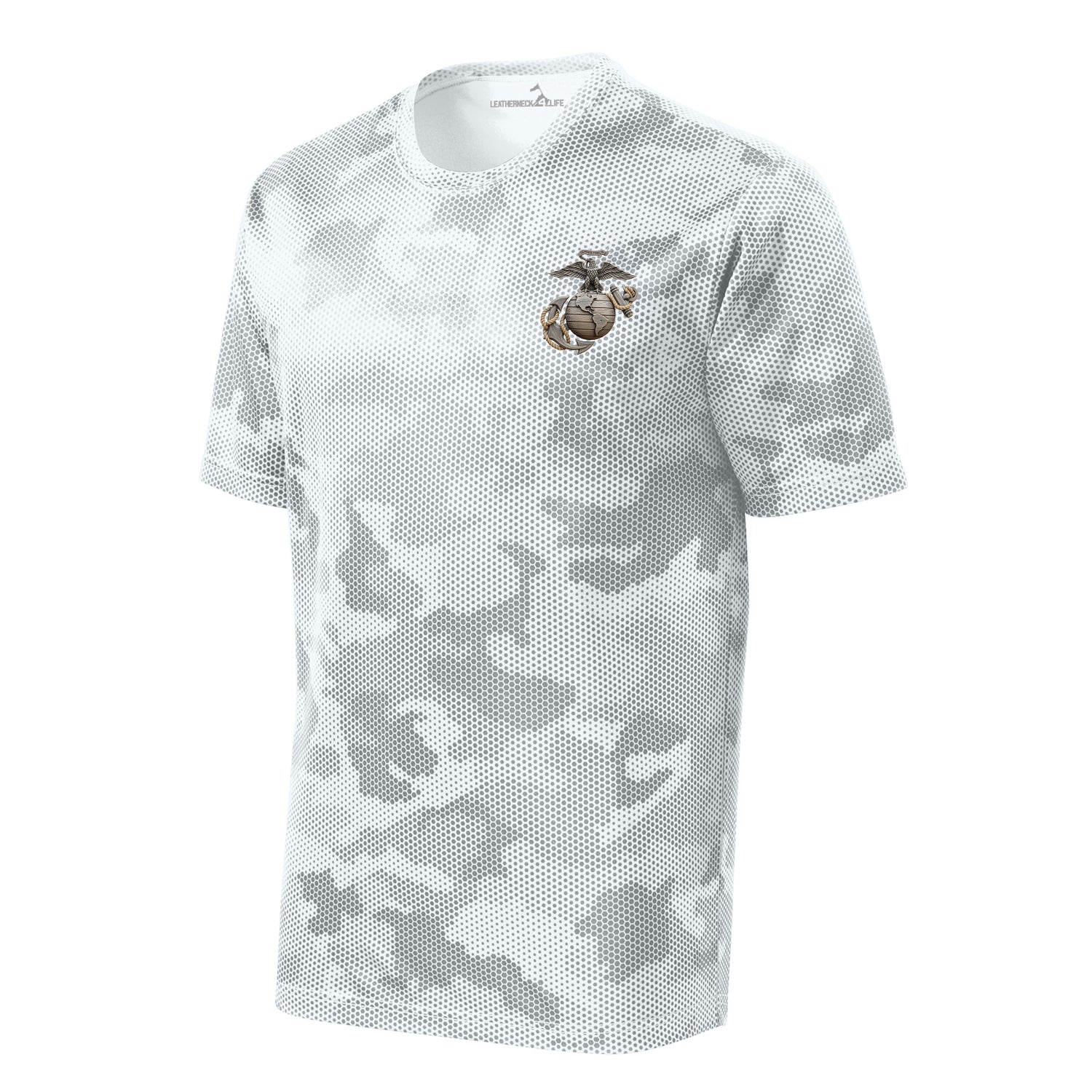 Camohex Vintage Wood Eagle Globe & Anchor Left Chest Performance T-Shirt
