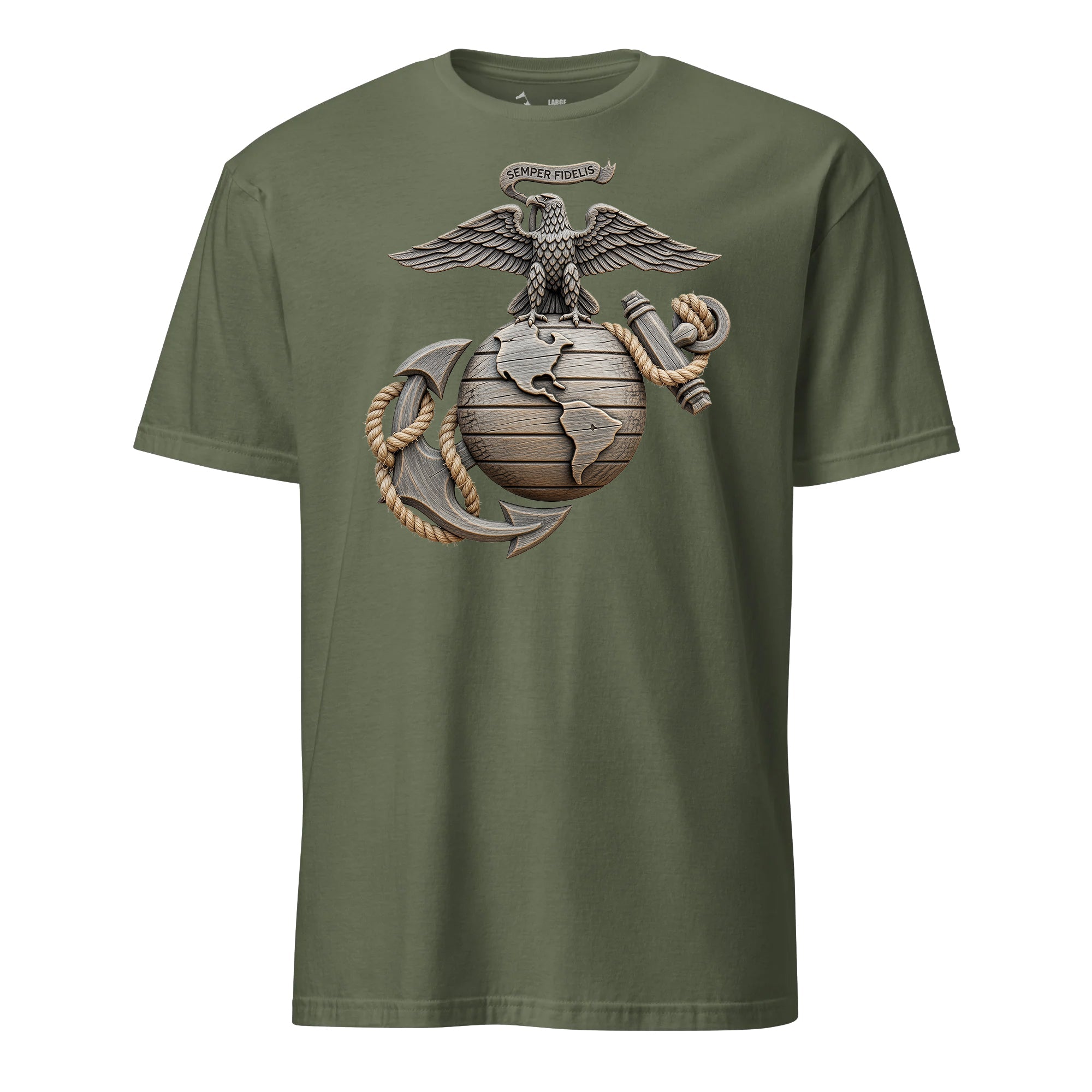 Vintage Wood Eagle Globe & Anchor T-Shirt