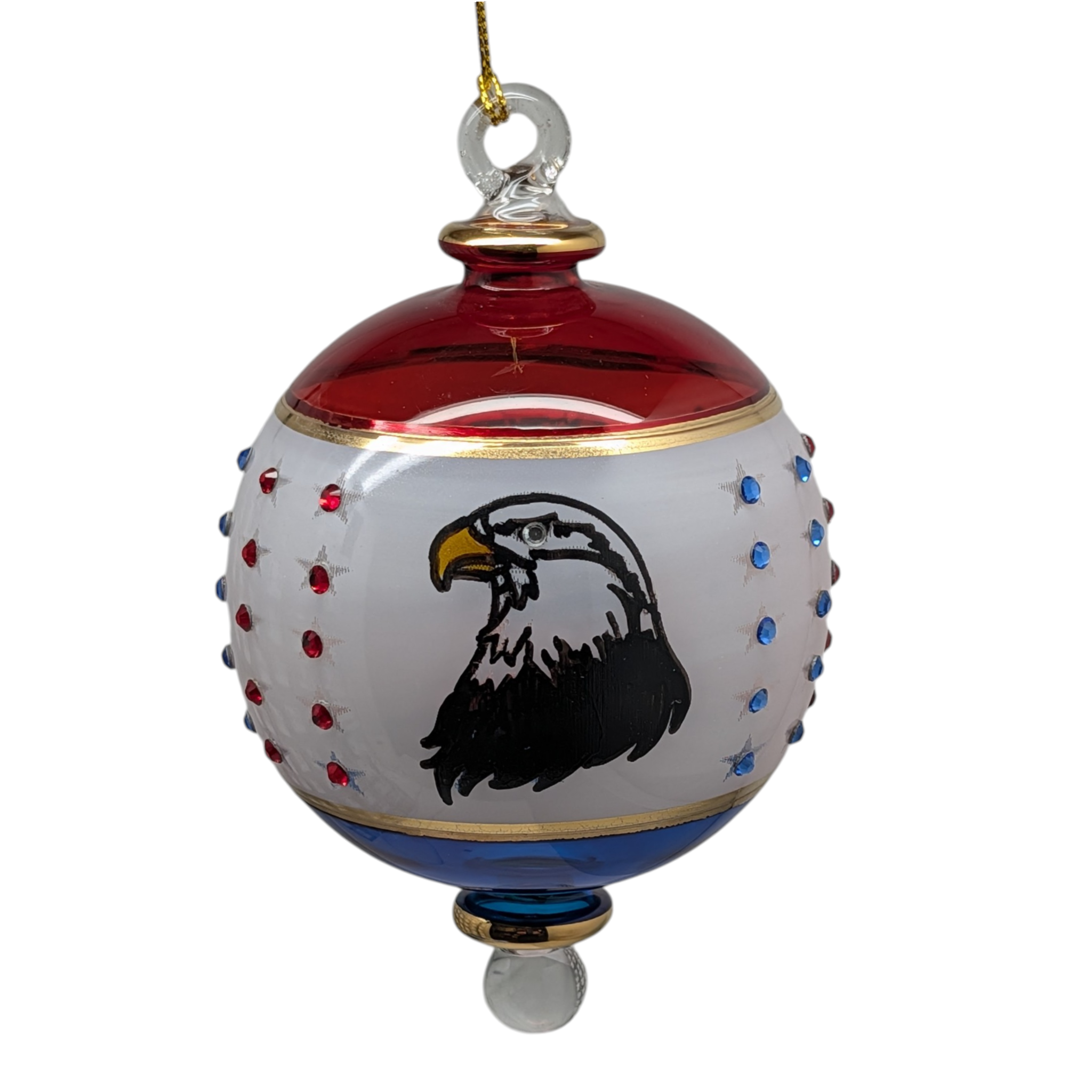 American Eagle with 50 Stars Ball Ornament