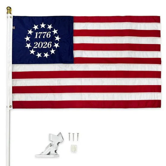 Commemorative Betsy Ross America 250 Flag Kit (Flag, Pole, Bracket)