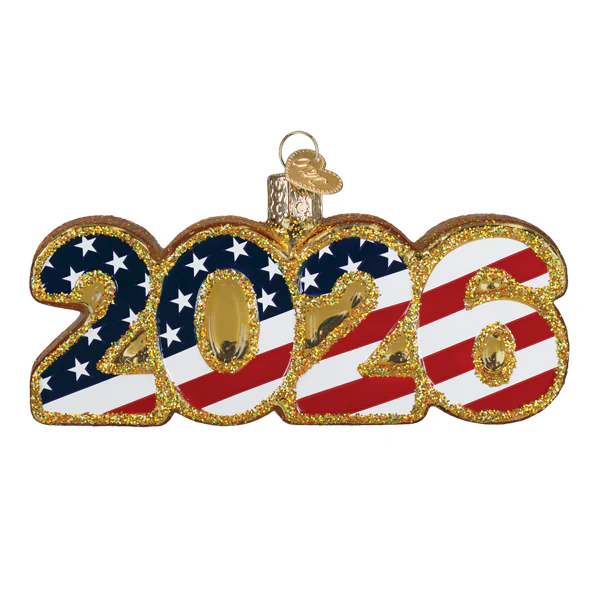 2026 Patriotic Glass Ornament
