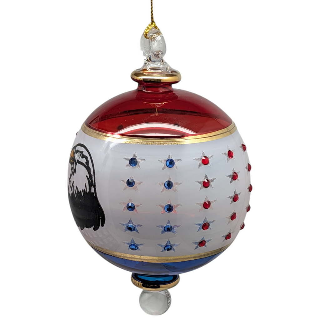 American Eagle with 50 Stars Ball Ornament