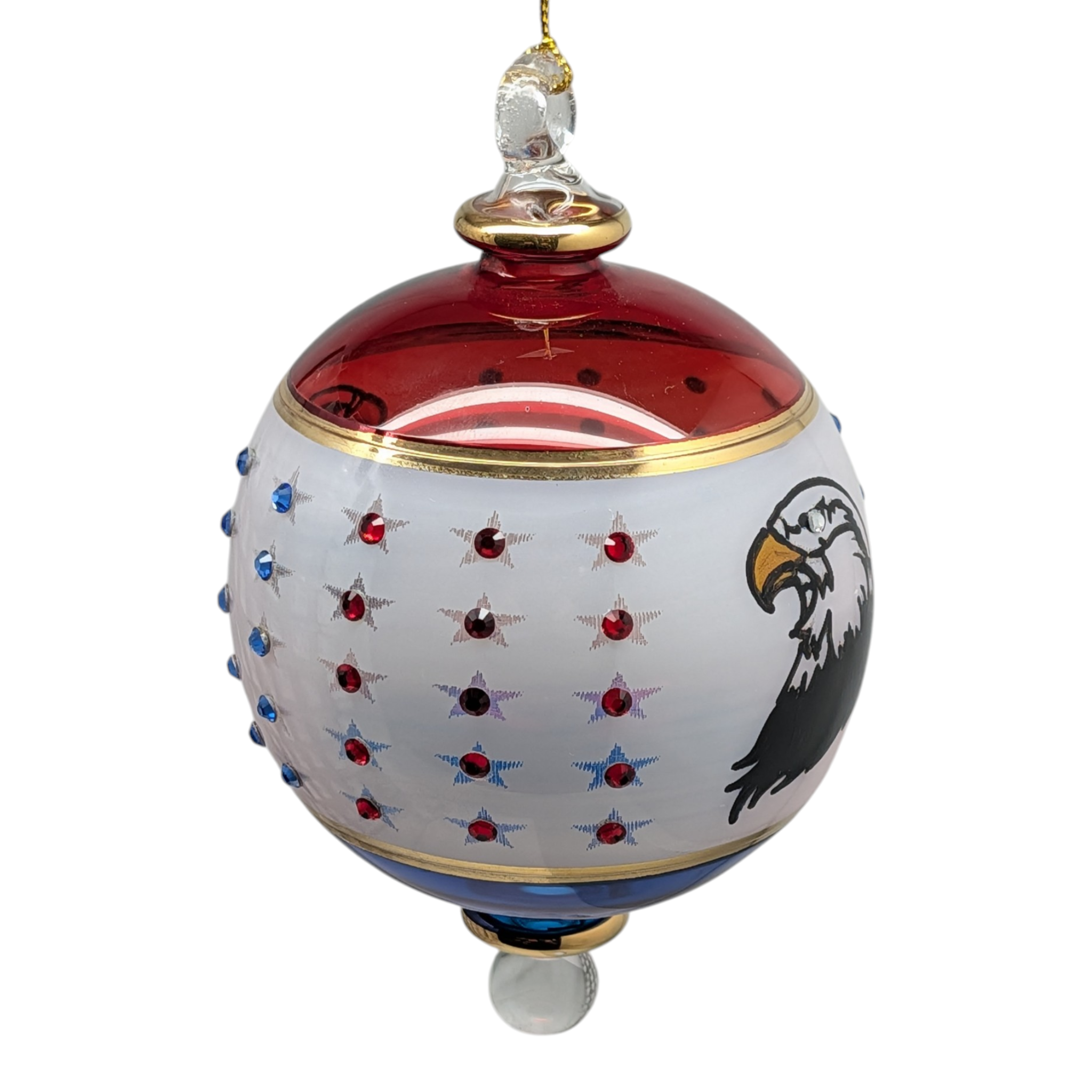 American Eagle with 50 Stars Ball Ornament